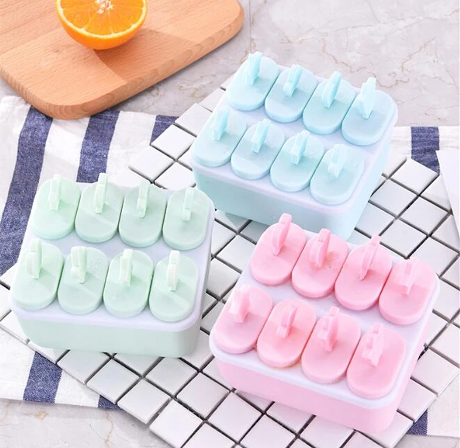 8-Cell Mini Silicone Popsicle Maker & DIY Ice Cream Mold for Kids - Healthy Homemade Snack Tray image