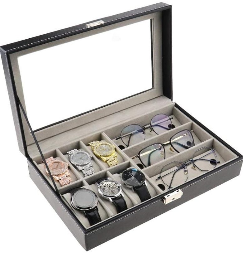 Portable organizer for watches and glasses image