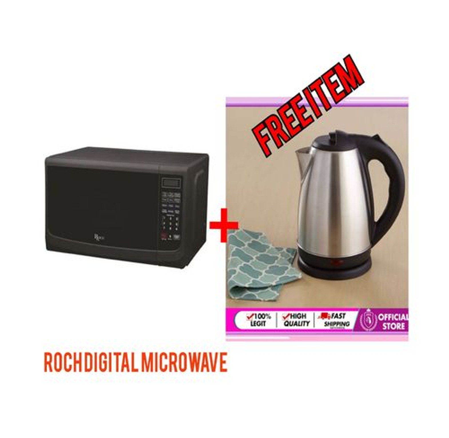 Roch Digital Microwave 20L COMES WITH A FREE ELECTRIC KETTLE image