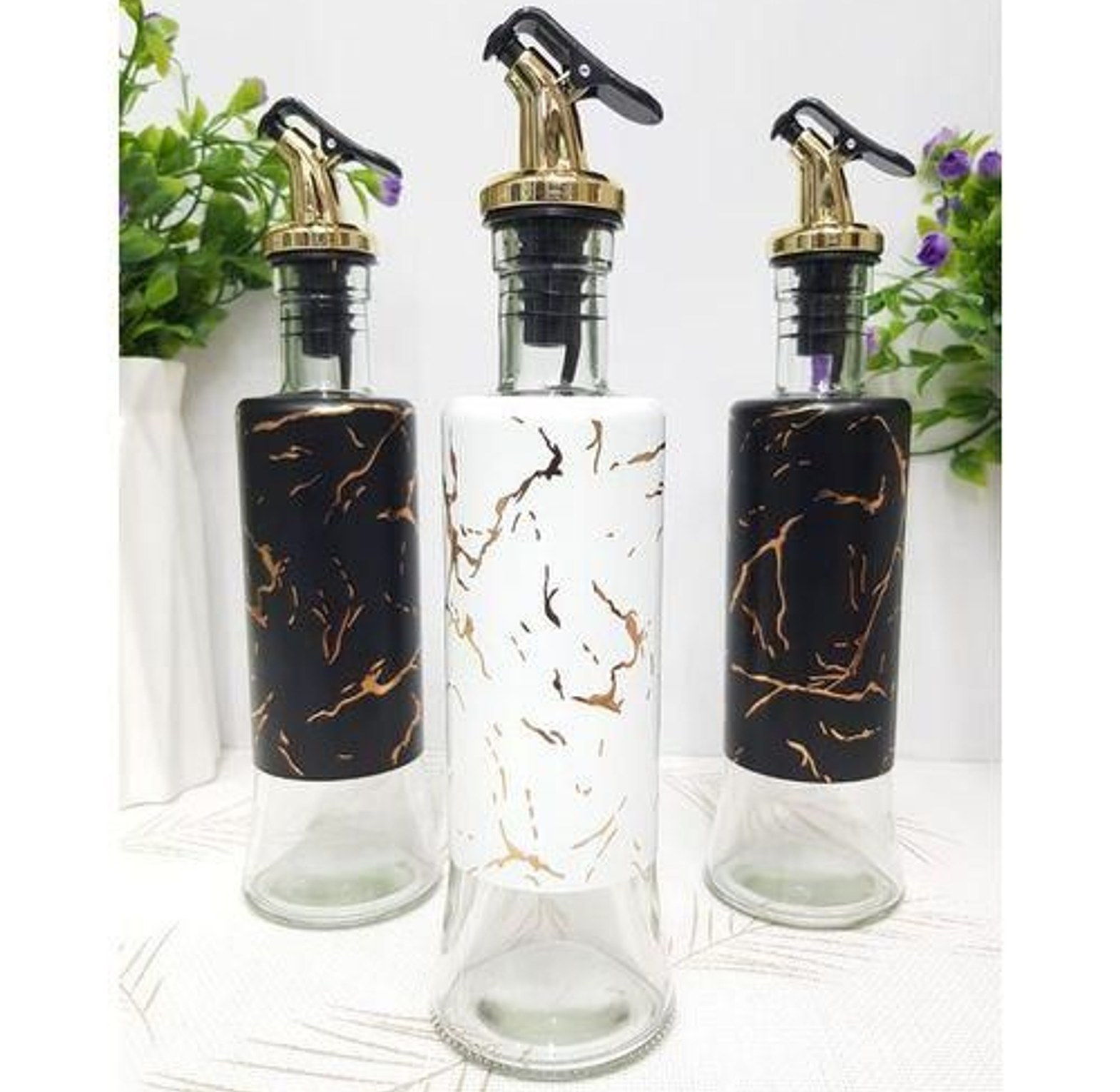 Glass Marble Oil/Vinegar Dispenser Bottle image
