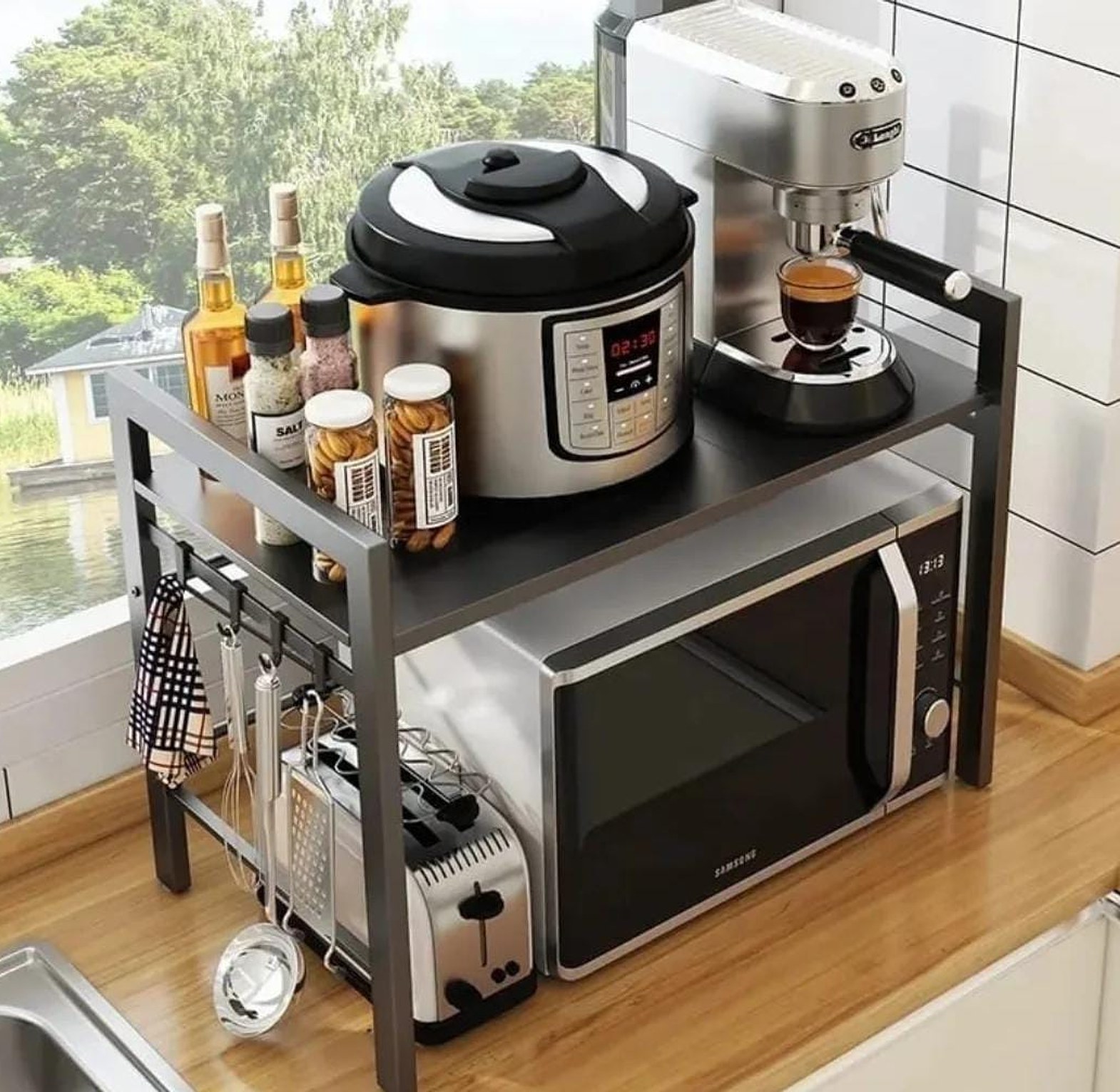 Single layer adjustable Microwave Stand image