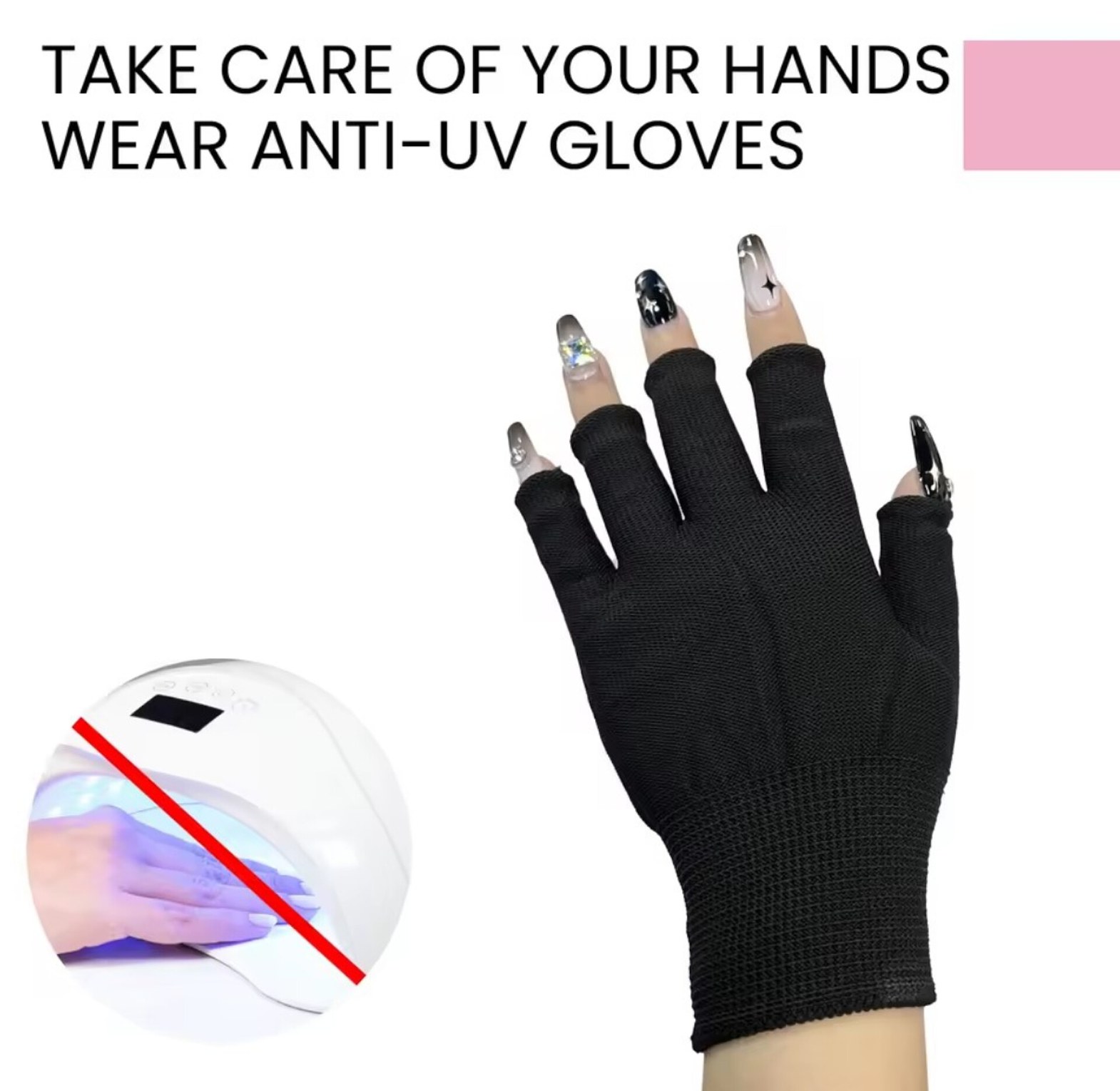 Anti UV Radiation Gel Dryer Machine Protection Gloves image