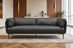 PORTLAND 2 Seater Leatherette Sofa thumbnail 1
