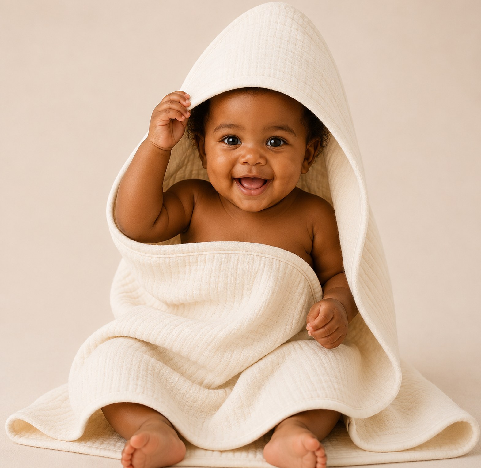 Premium Muslin Cotton Hooded Baby Towel image