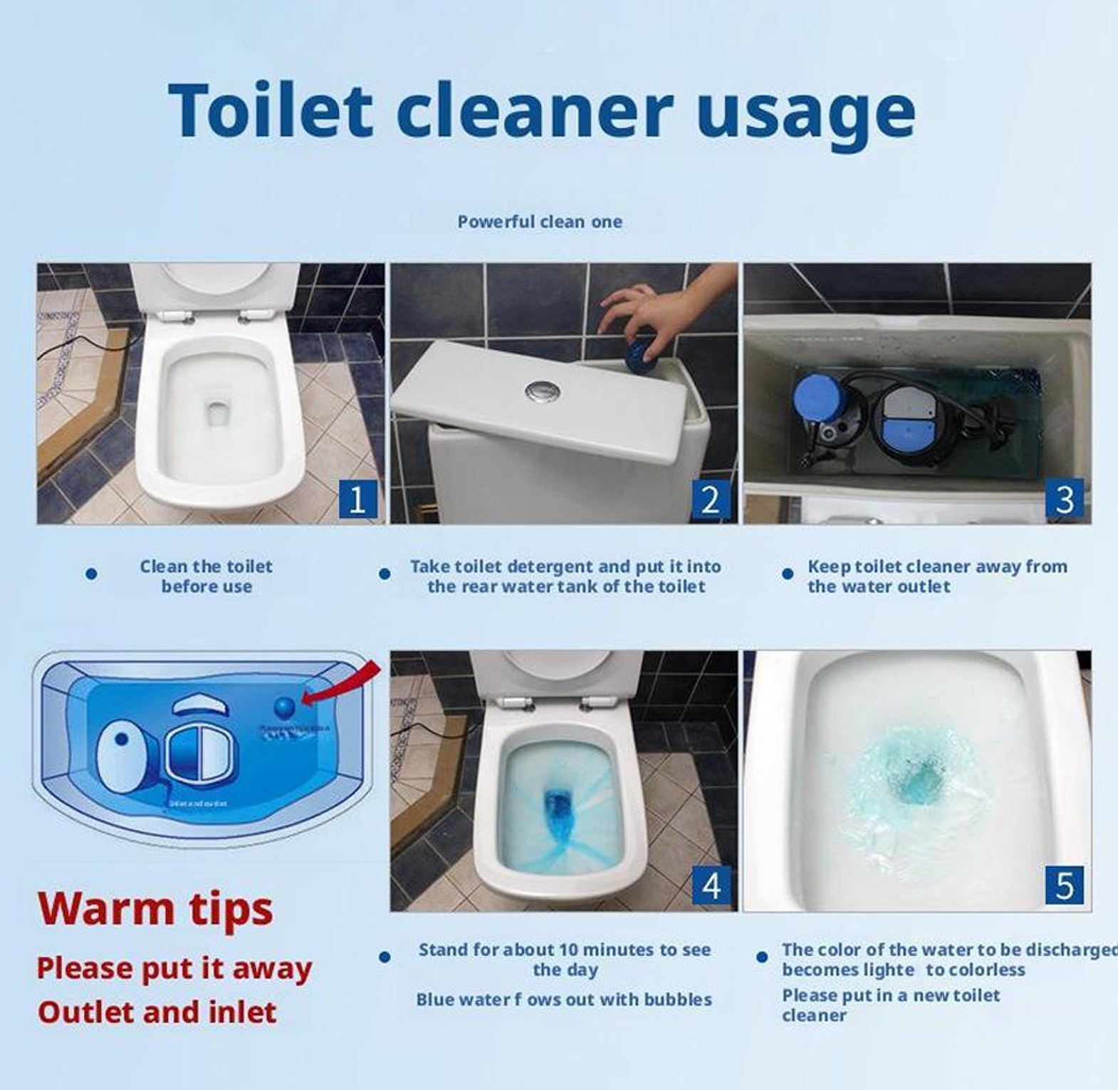 Blue Bubble Automatic Toilet Cleaner Tablets (10-Pack) – Hard Water Stain Remover & Deodorizer image