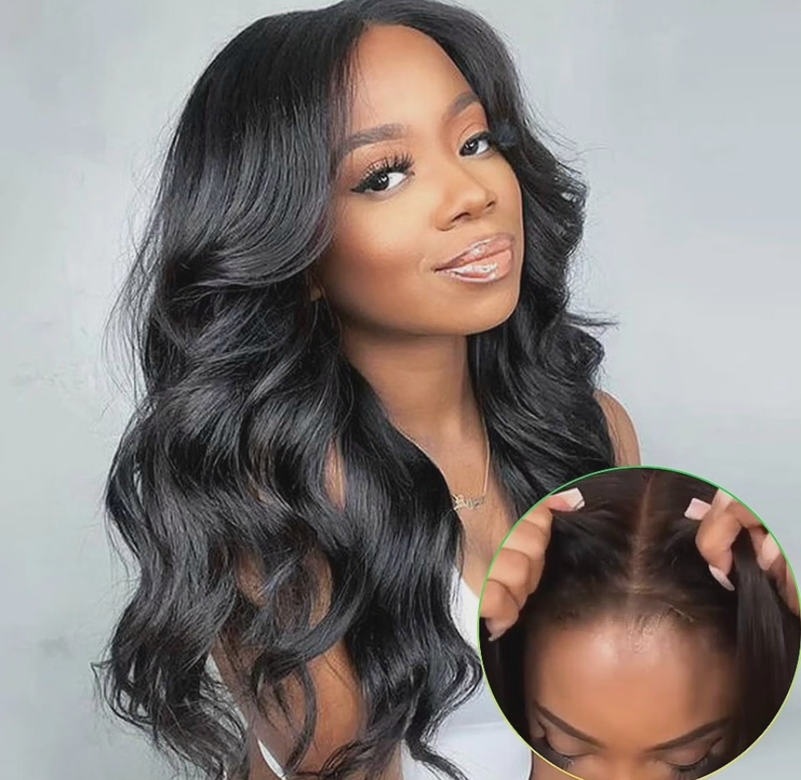Black Brazilian Remy Human Hair Wig 16 inch Body Wave Glueless 13*4 front lace 180 density  image