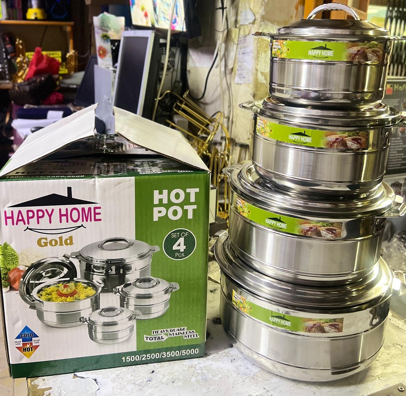  Happy Home Gold Hot Pot Set of 4 Pcs.  image