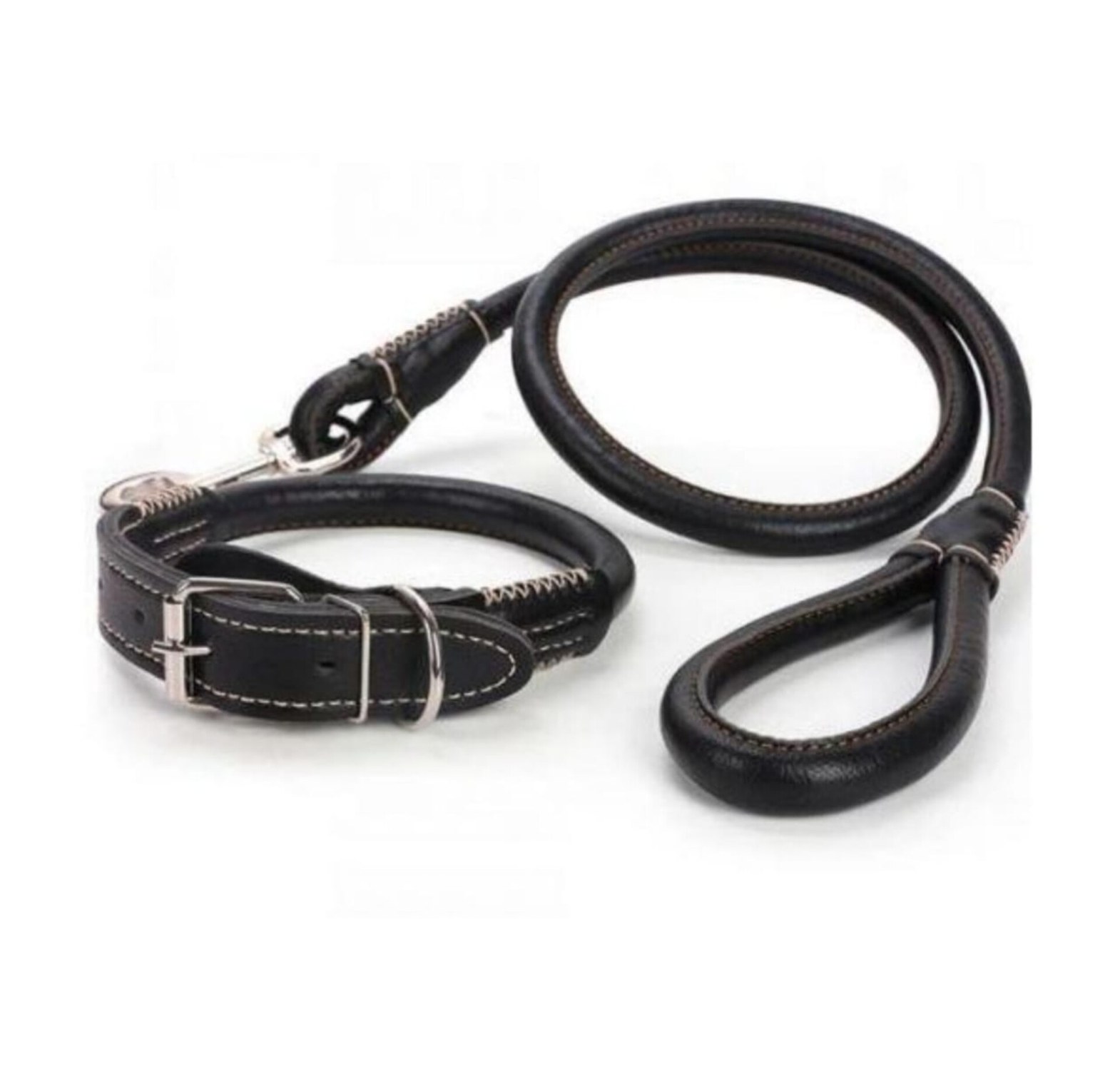 Leather Dog Collar and Leash image