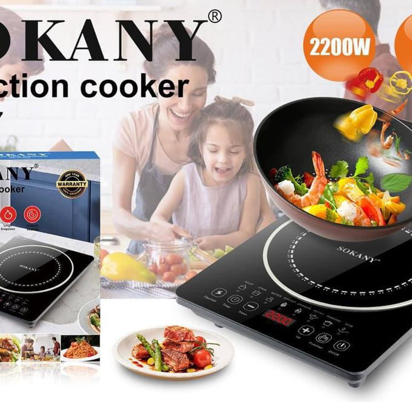 Sokany Quality Single Induction hob Portable Digital Cooktop Electric Hot Plate with Touch Control 2200W image