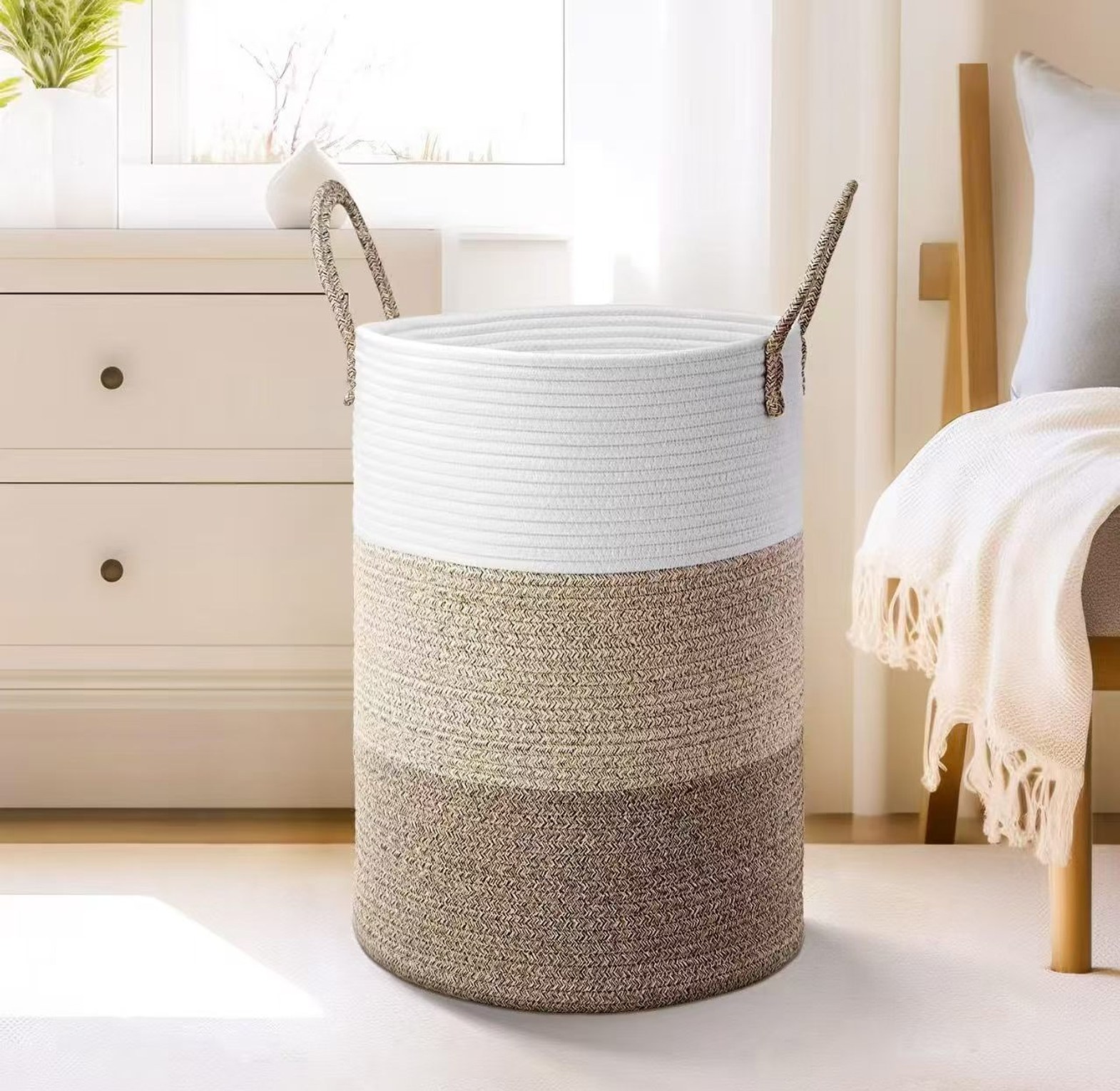 Cotton Rope Hand-Woven Large Storage Basket image