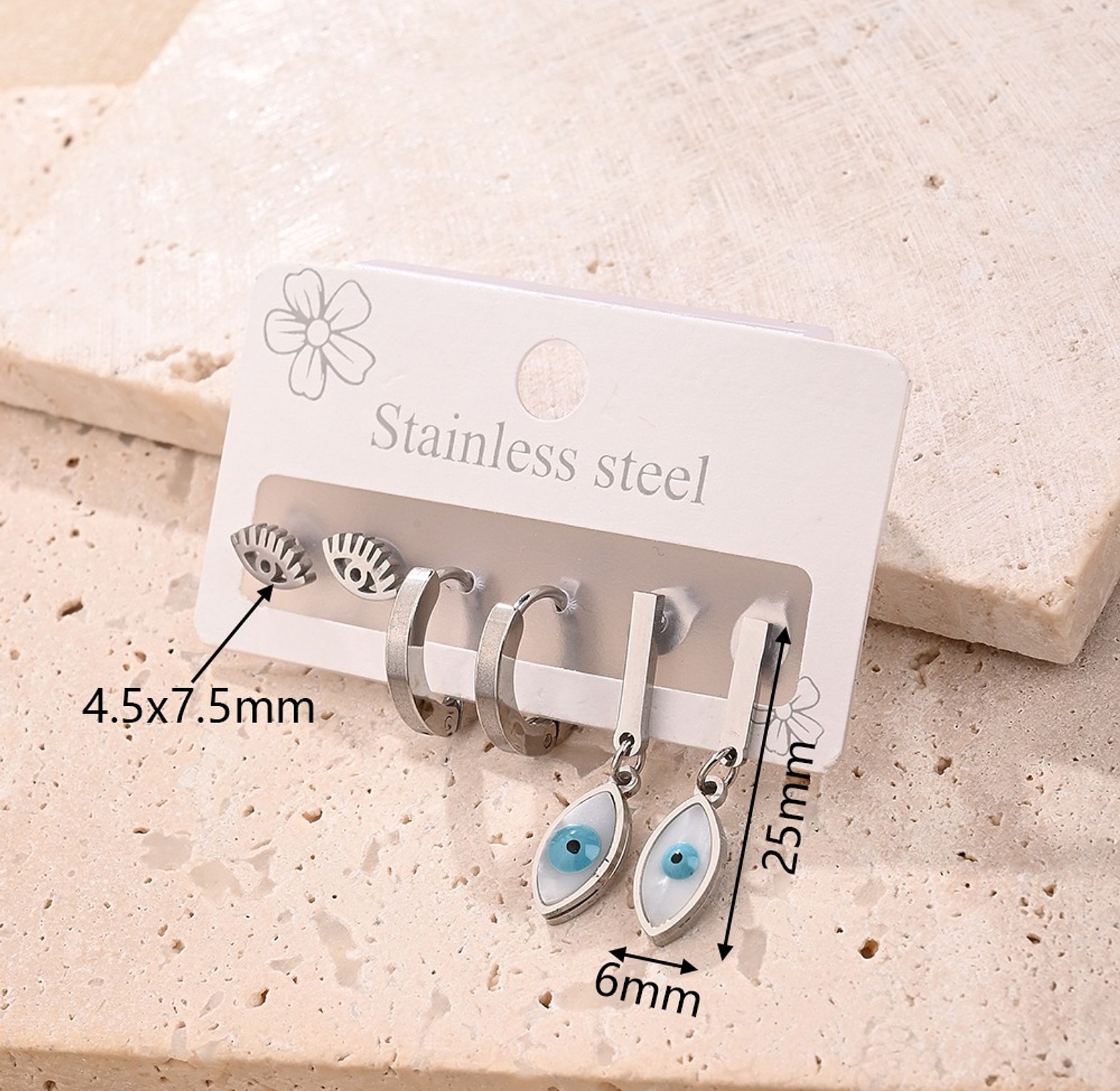 Evil eye earring set image