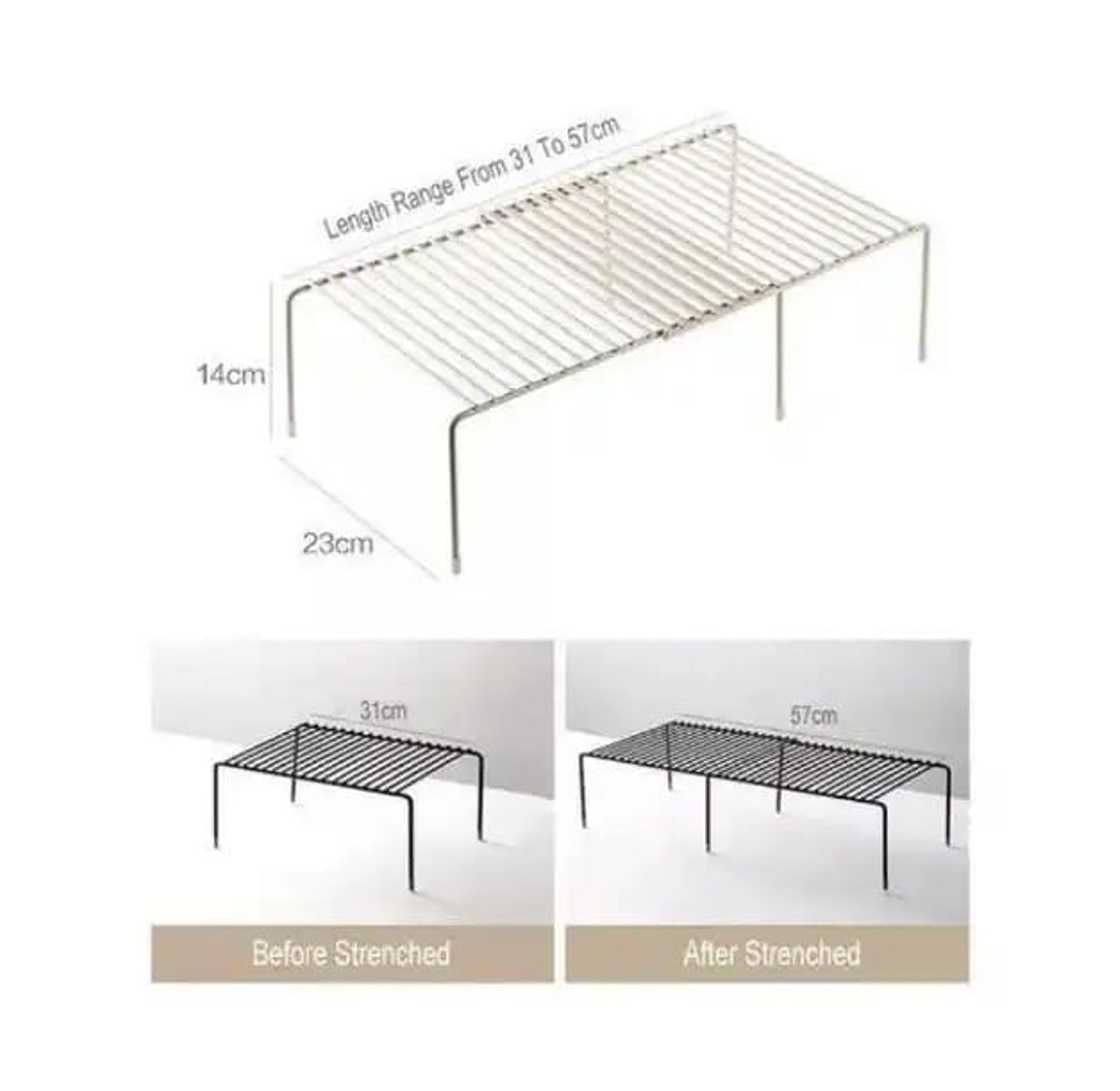 Strong Retracting Extending metallic shelf shelf raiser image