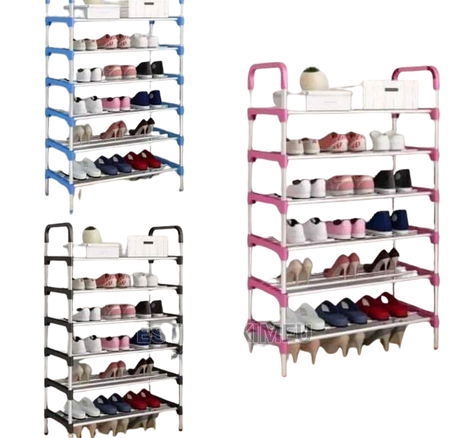 Shoe Rack. 6 Layers Metallic Shoe Rack Organizer- Easy To Assemble & Detach image