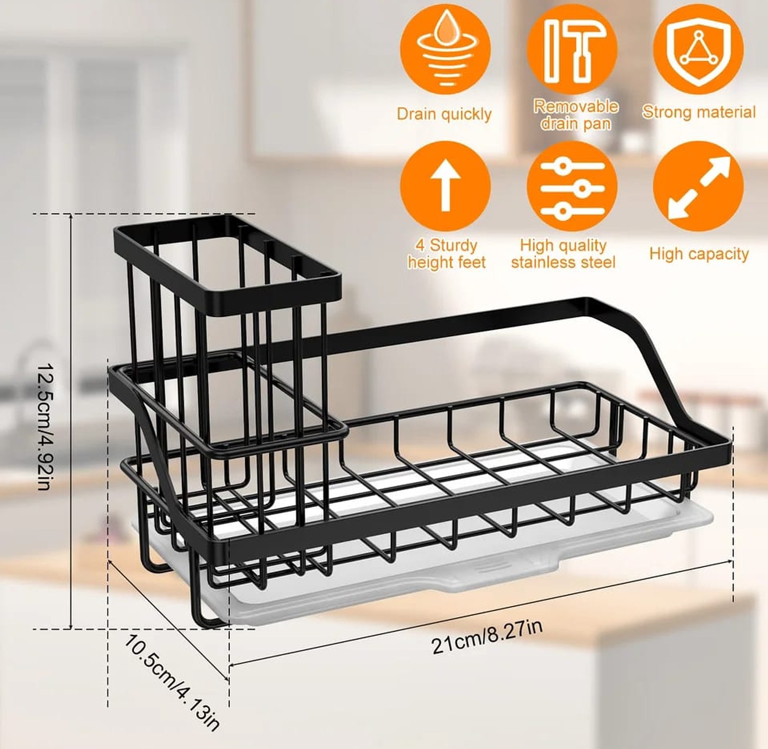 Kitchen Sink Drain Rack Stainless Steel image