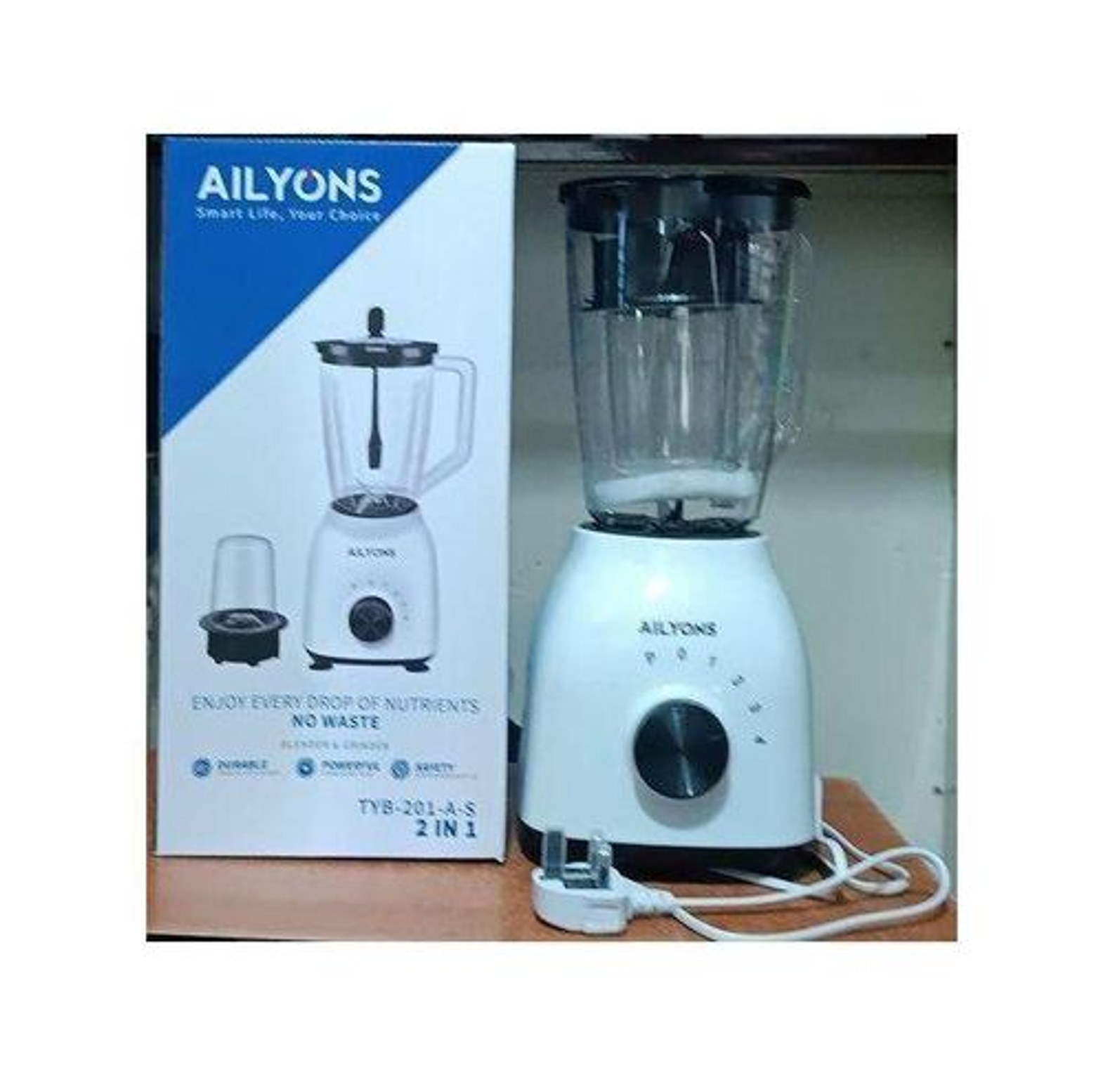Blender AILYONS 2 In 1 POWERFUL Blender With Blender jug & Grinding Machine 1.5 Ltrs - Quality image