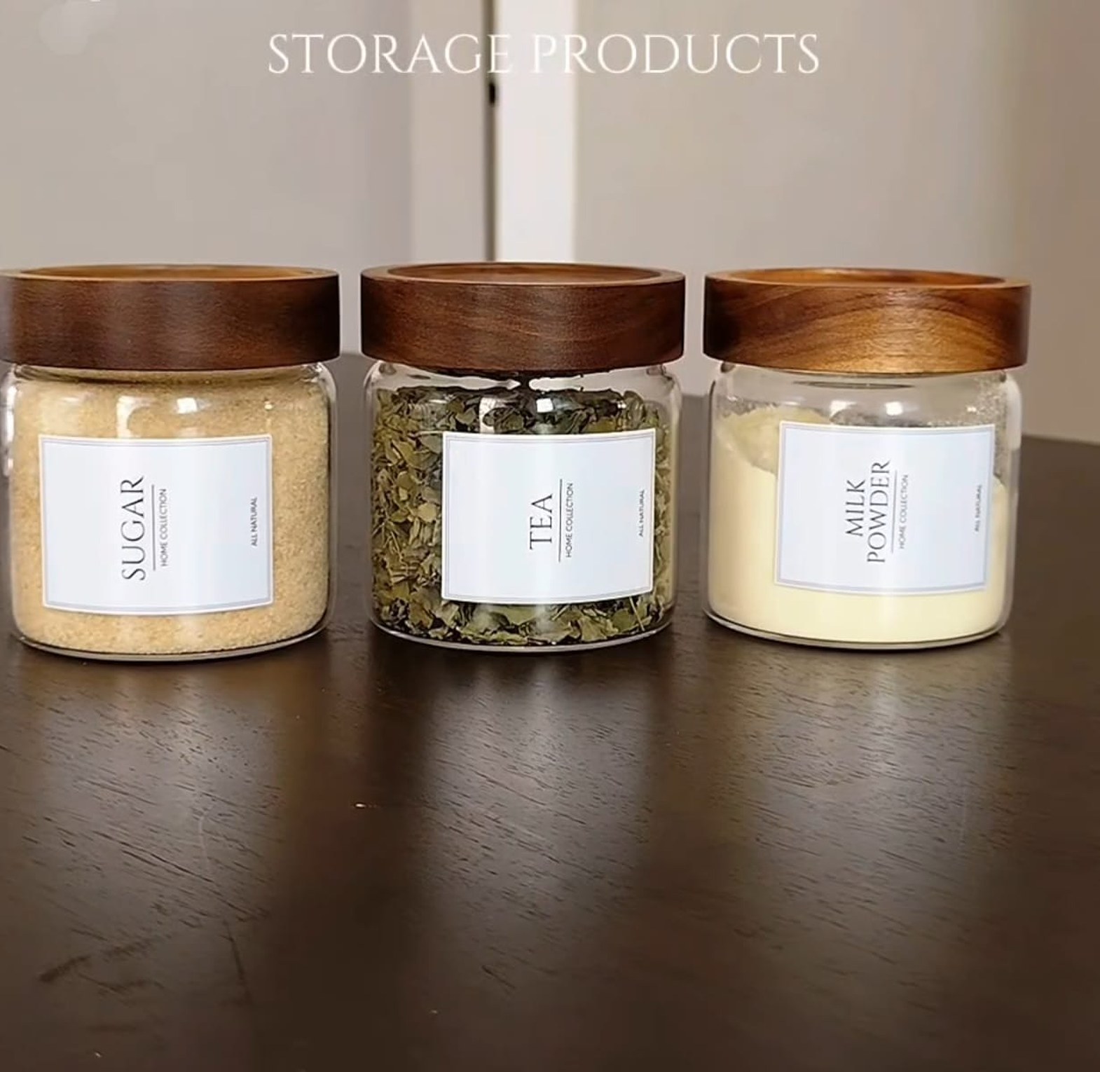 High Borosilicate Glass Storage Jars with Acacia Airtight Lids image