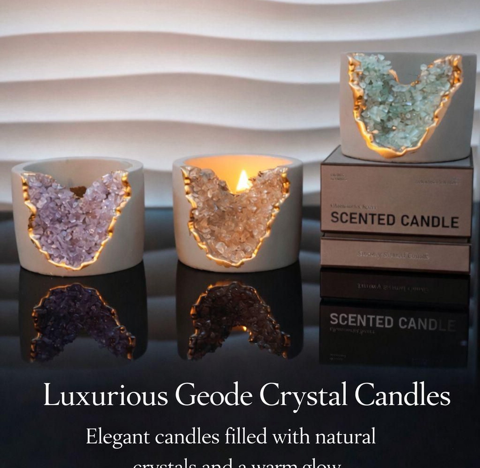 Geode Crystal Luxury Decorative Candle image