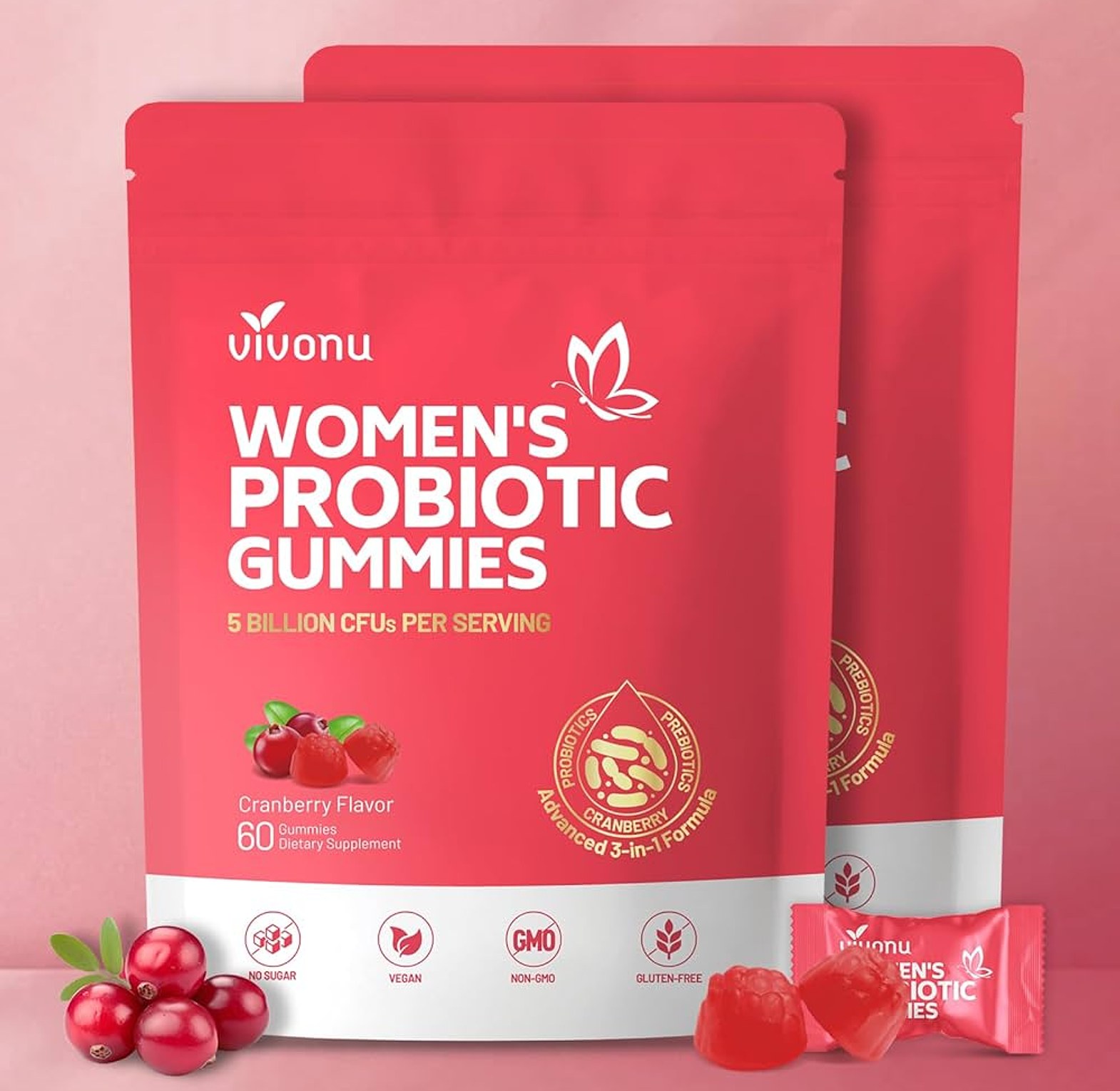 Women's probiotic gummies  Qty:60 gummies   image