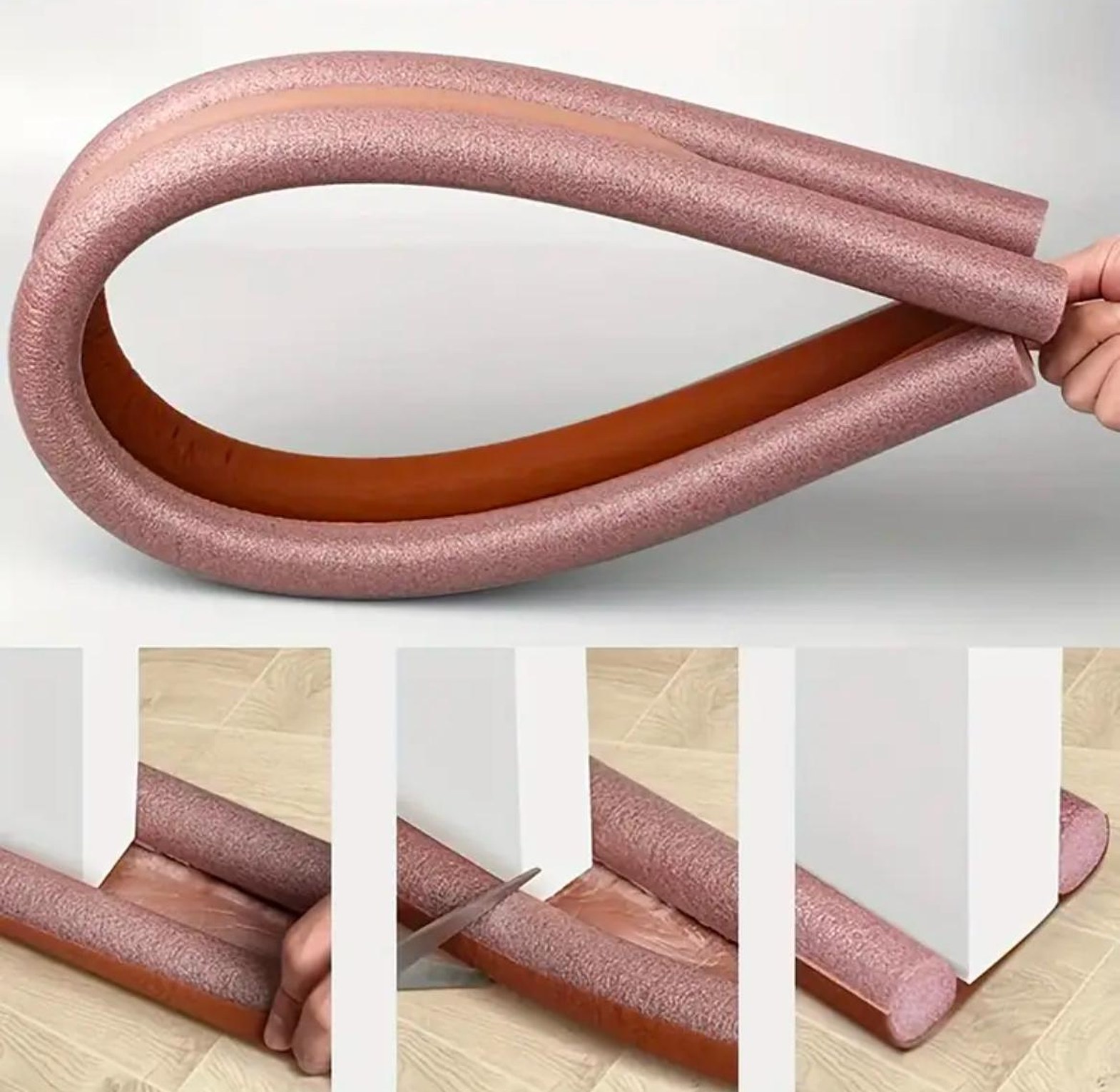 Universal Double-Sided Foam Door Draft Stopper and Sealer Strip image