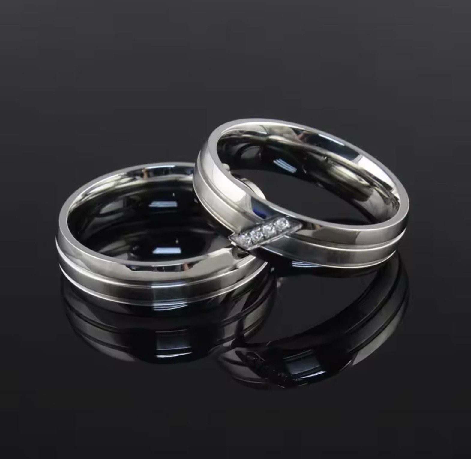 The Signature Groom and Bride Band Set image