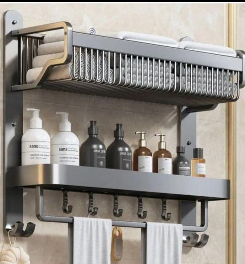 2-Tier Aluminum Bathroom Storage Rack / Organizer image