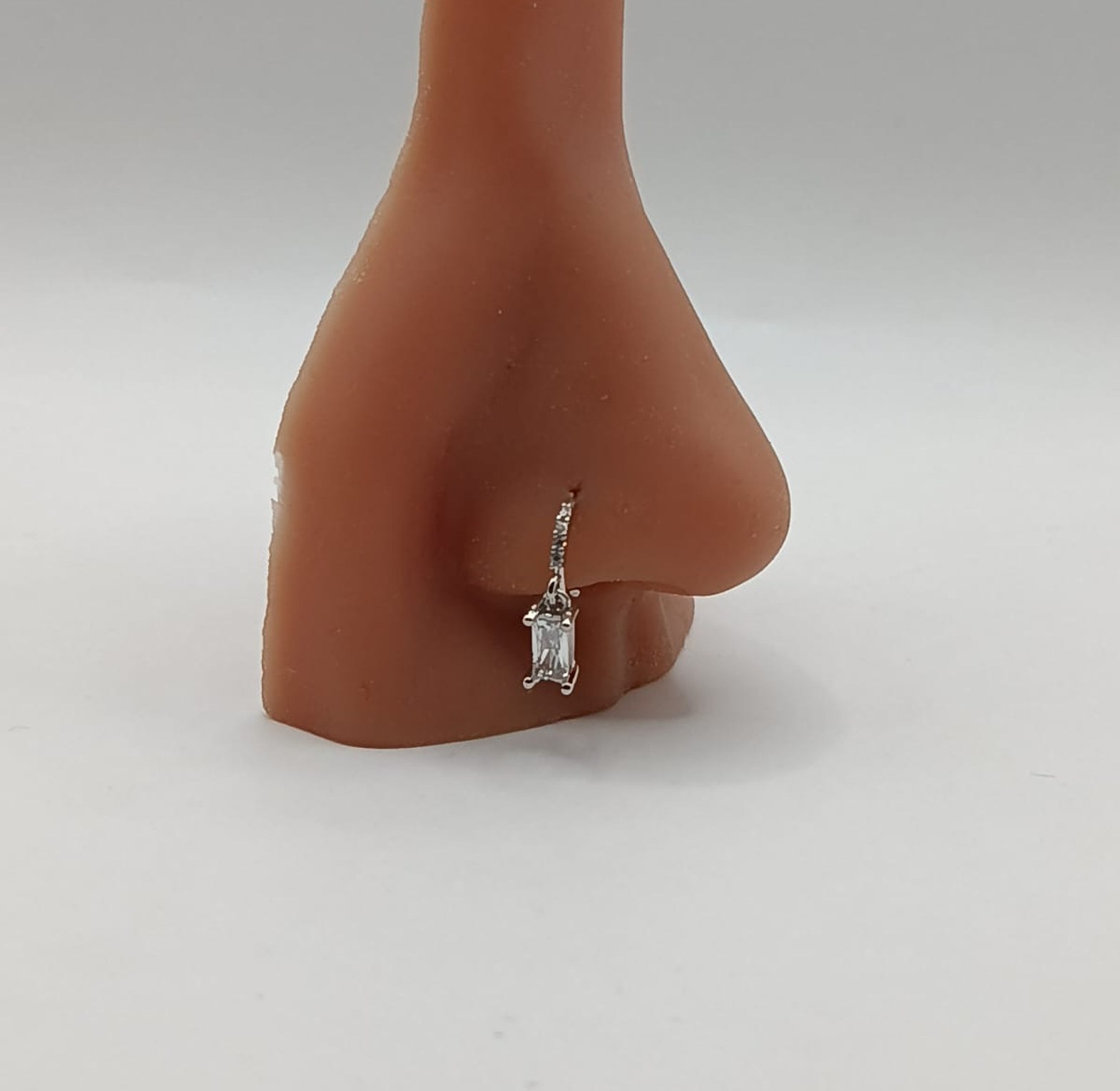 Crystal Cut dangling nose ring/ helix hoop  image