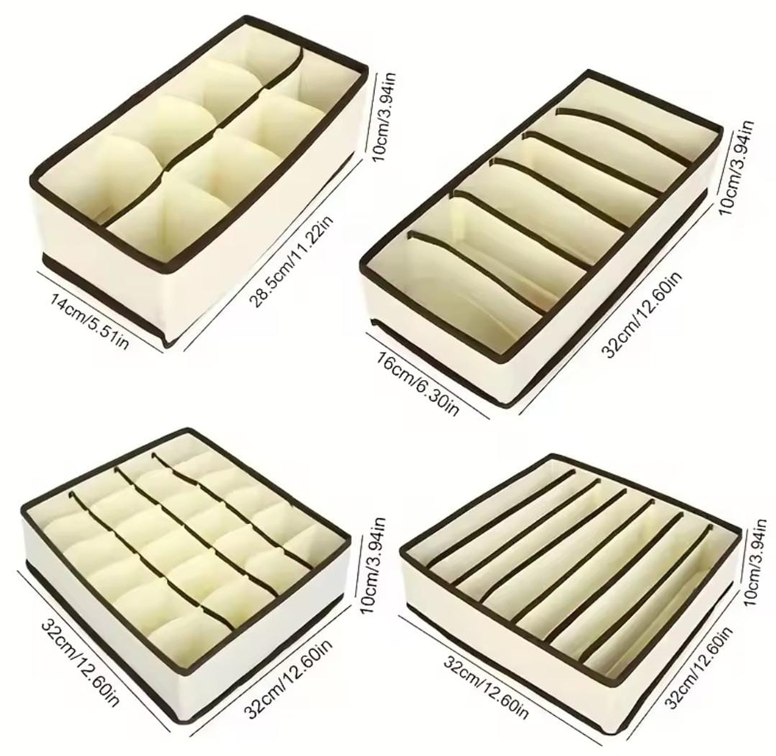 4-in-1 Under Garment Closet Organizer – Space-Saving Wardrobe Storage (Beige) image