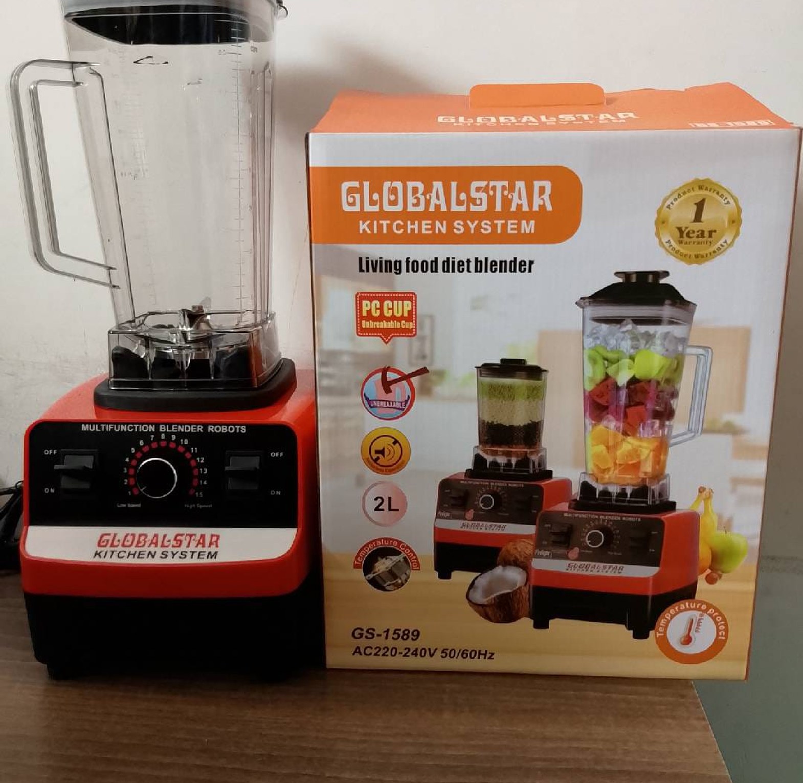 BLENDER. Globalstar Juice Professional Commercial Blender 2Litres 2 In 1 GS-1589 image