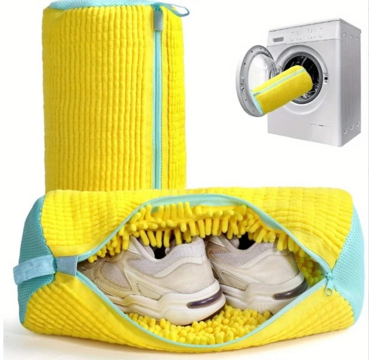 Machine Washable Shoe Cleaning & Drying Bag with Soft Fiber Lining image