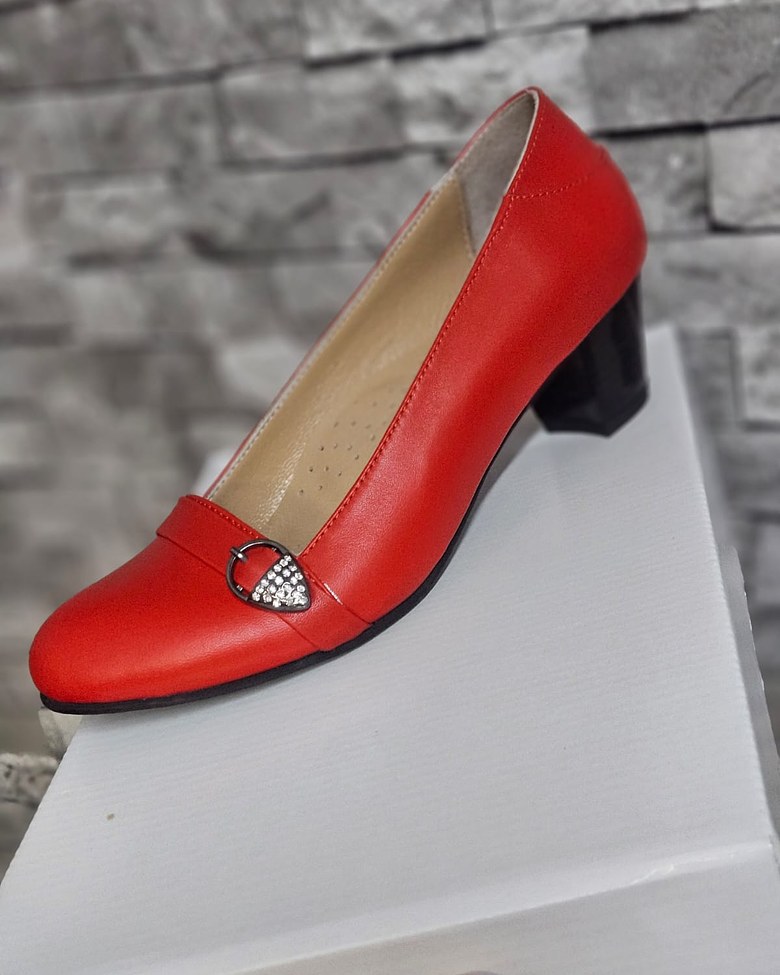 Premium Turkish Pure Leather Classic Red Shoes image