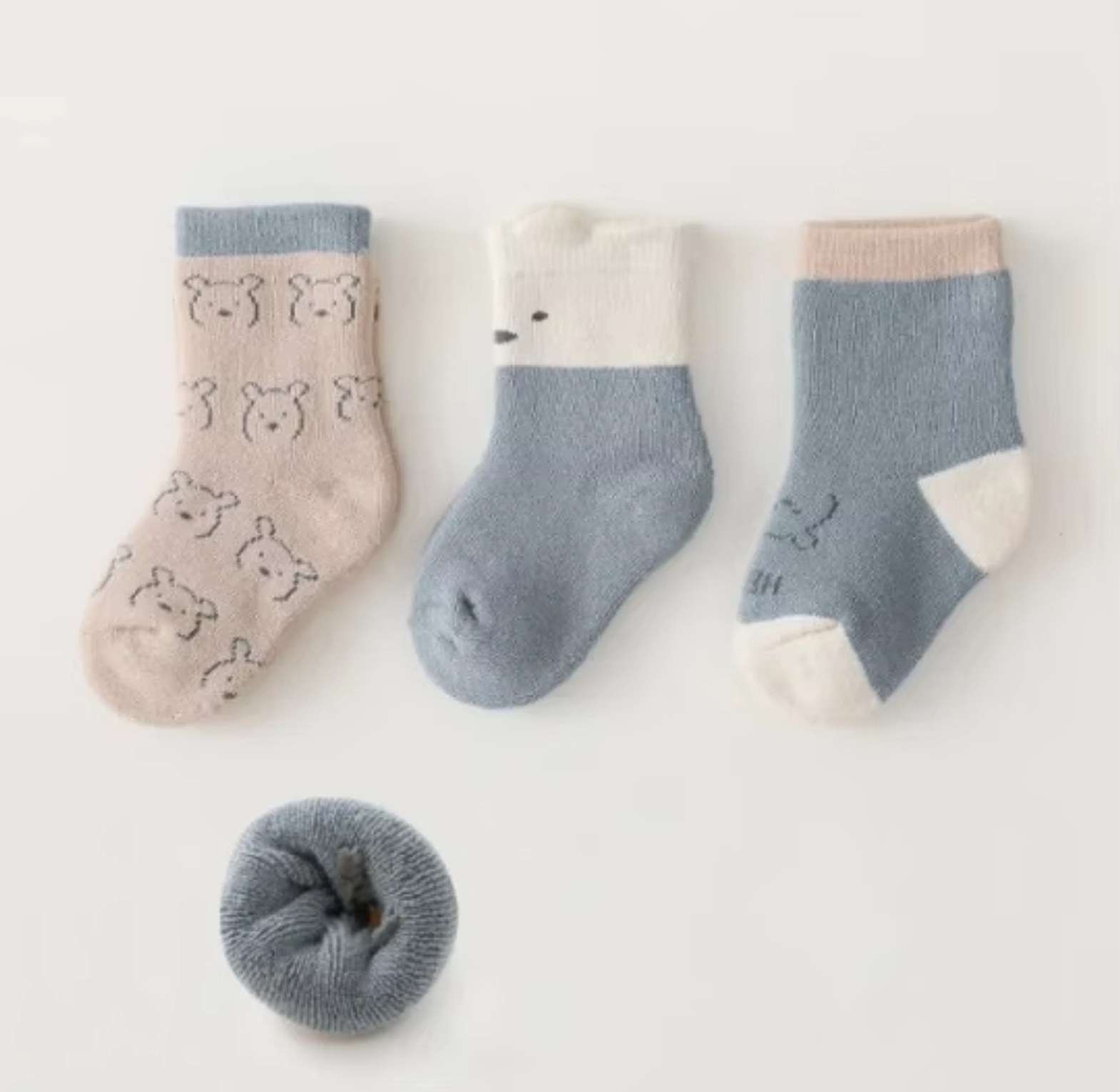 Cozy Bear Baby Socks – 3 Pair Set image