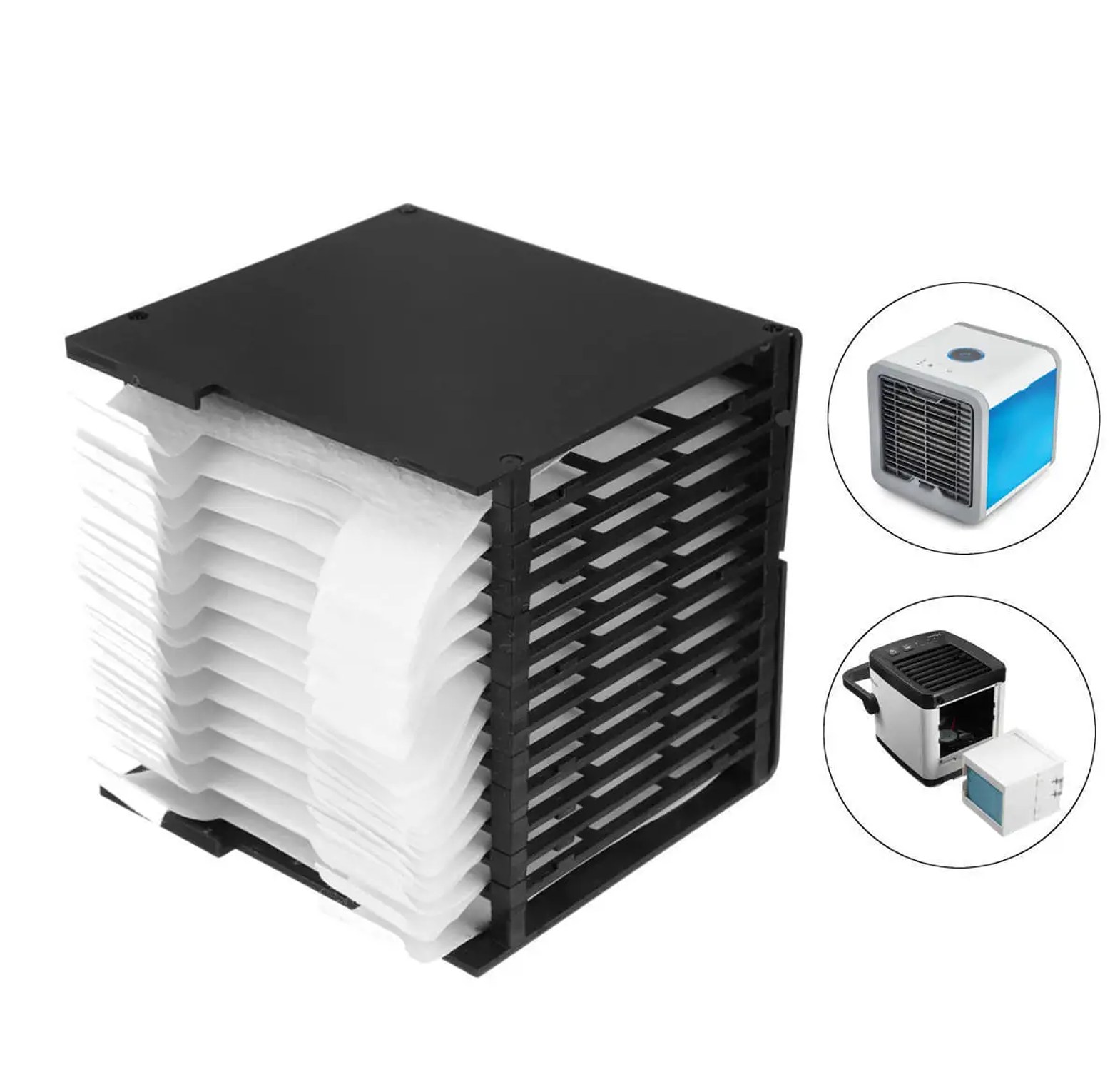 Arctic Air Portable Evaporative Air Cooler 3-in-1 Personal Humidifier & Purifier with 7-Color LED Light - Energy Efficient Desktop Fan image