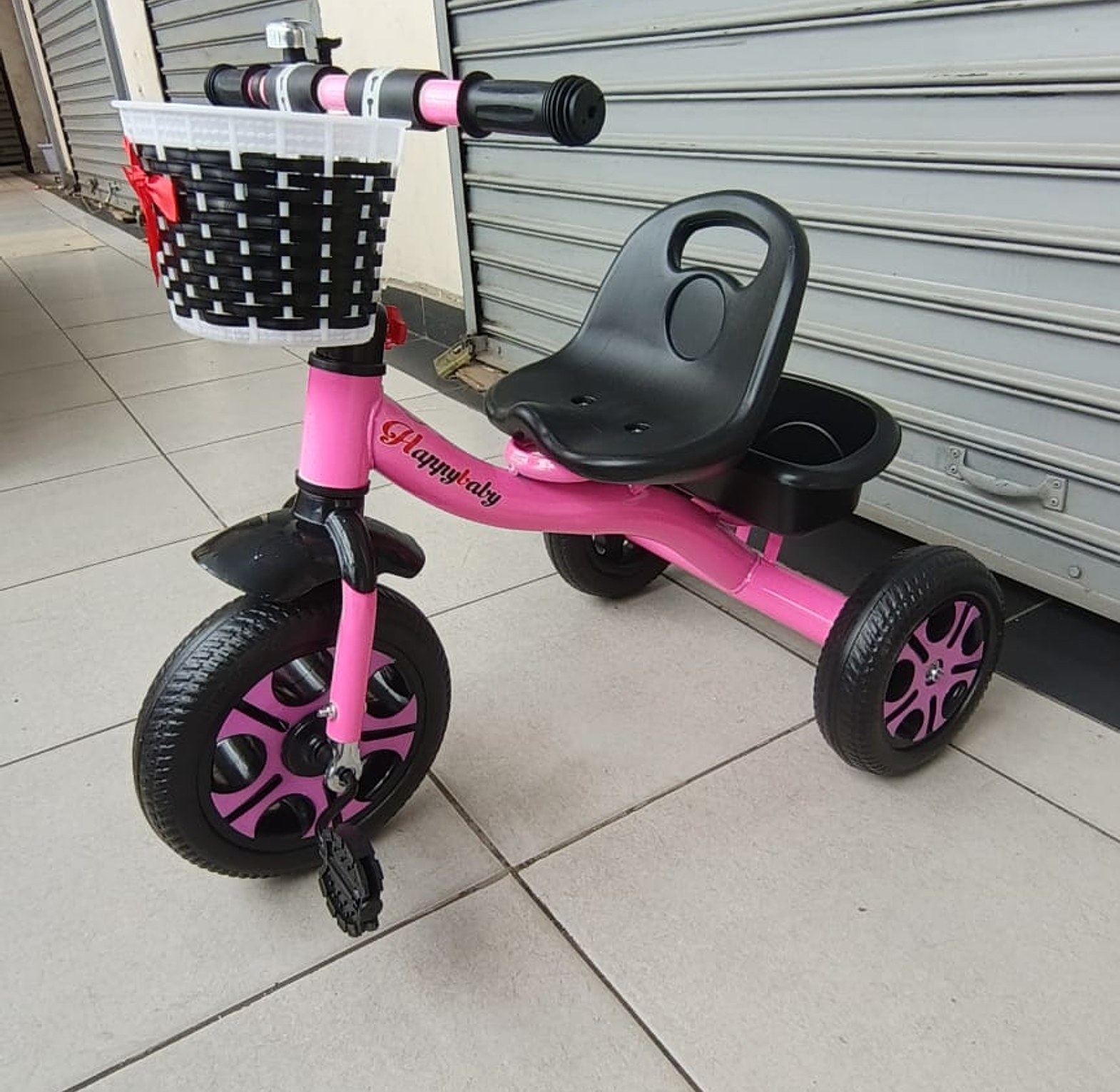 Kids' Modern Tricycle with Basket or Happy Baby Kids' Tricycle image