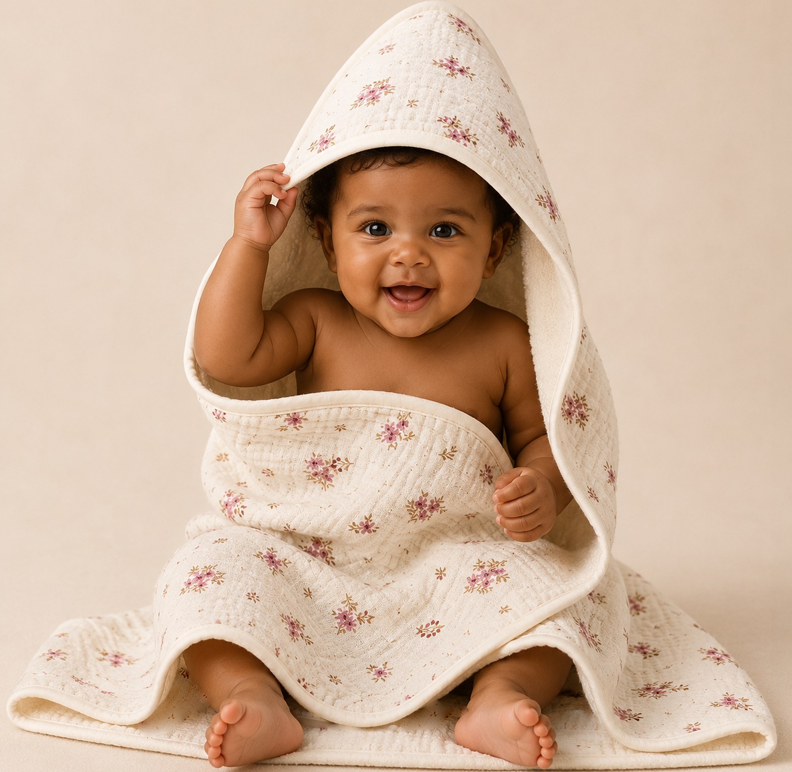 Premium Muslin Cotton Hooded Baby Towel image
