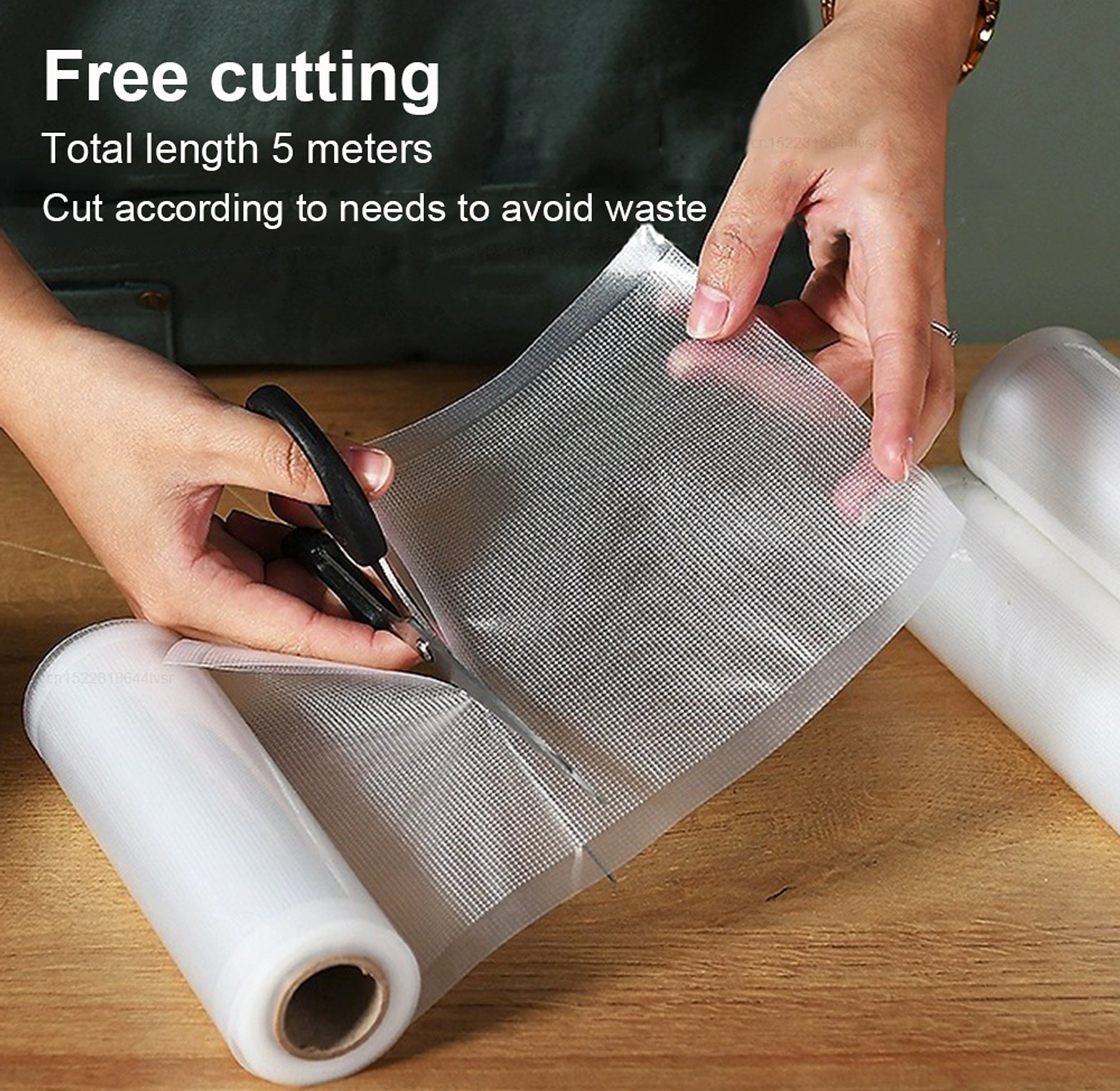 Universal Vacuum Sealer Rolls for Food Preservation BPA-Free Heavy Duty Embossed Storage Bags for Meat & Fish image