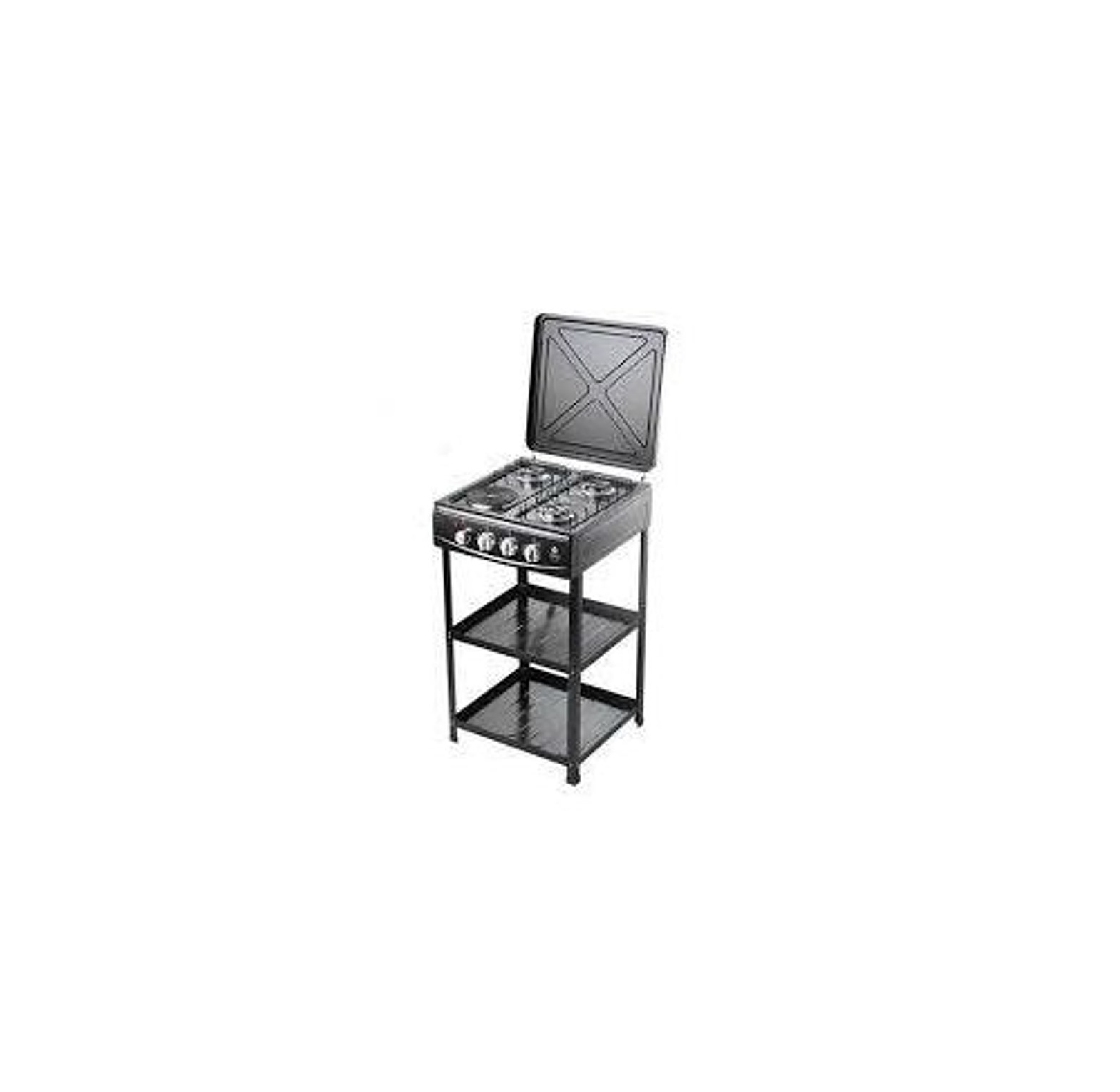 Stainless steel Nunix Cooker 3 Gas +1 Electric Plate standing Cooker Plus Shelves image