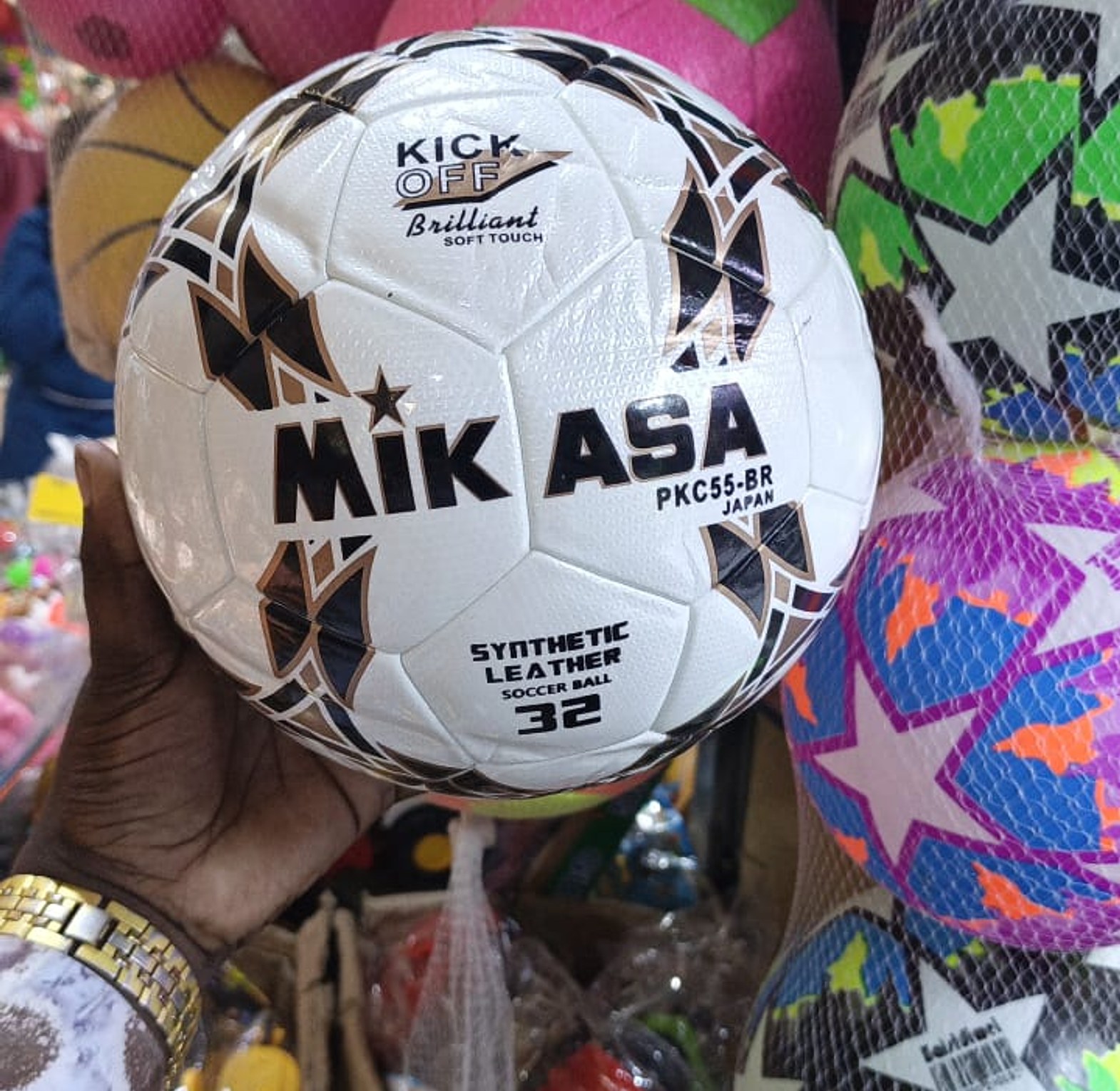 Original Mikasa Ball. Mikasa PKC55-BR Kick Off Brilliant Soccer Ball. image