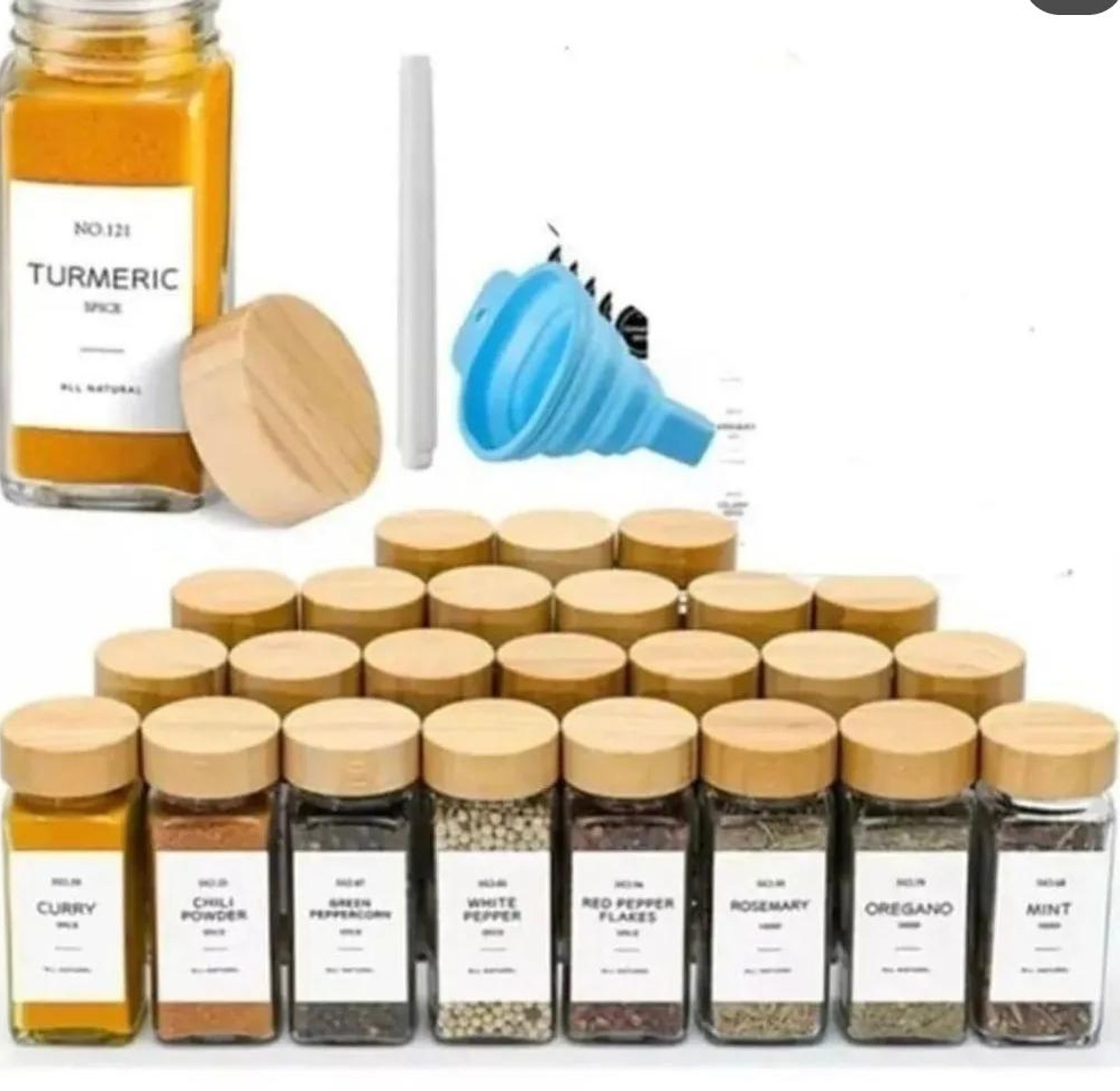 Glass storage jars with bamboo lid image