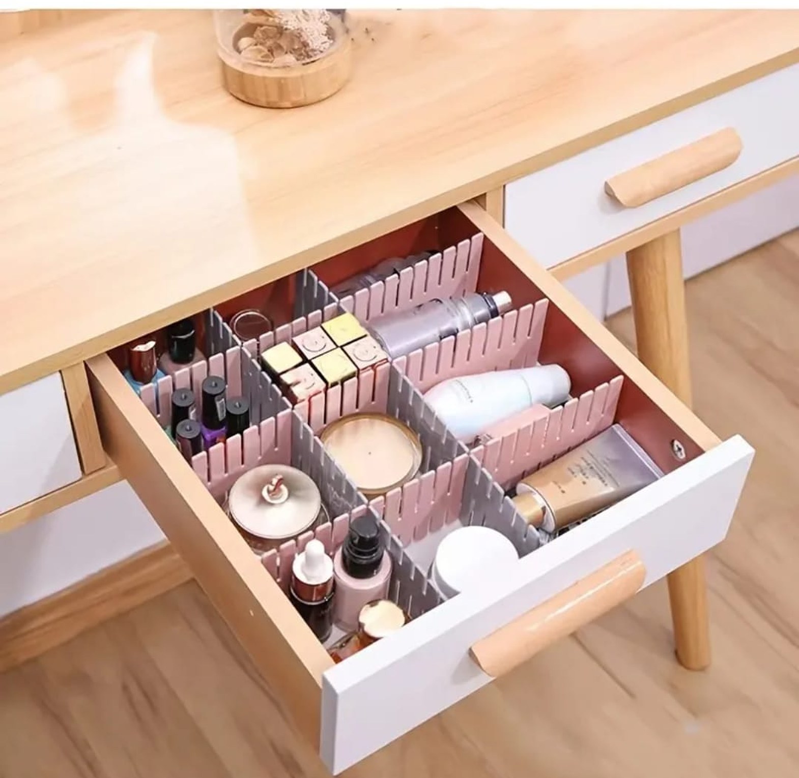 4Pcs Adjustable Drawer Divider DIY Storage Box  image