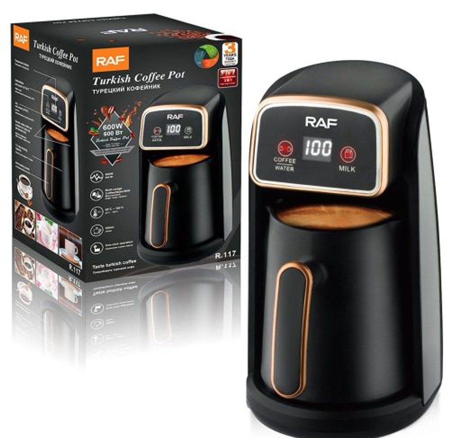 RAF Electric automatic Turkish Coffee Maker/pot for for Delicious Cup of Turkish & Greek Coffee image