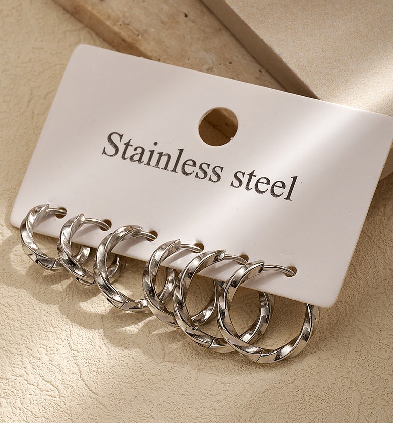 Spiral Infinity Hoops silver image