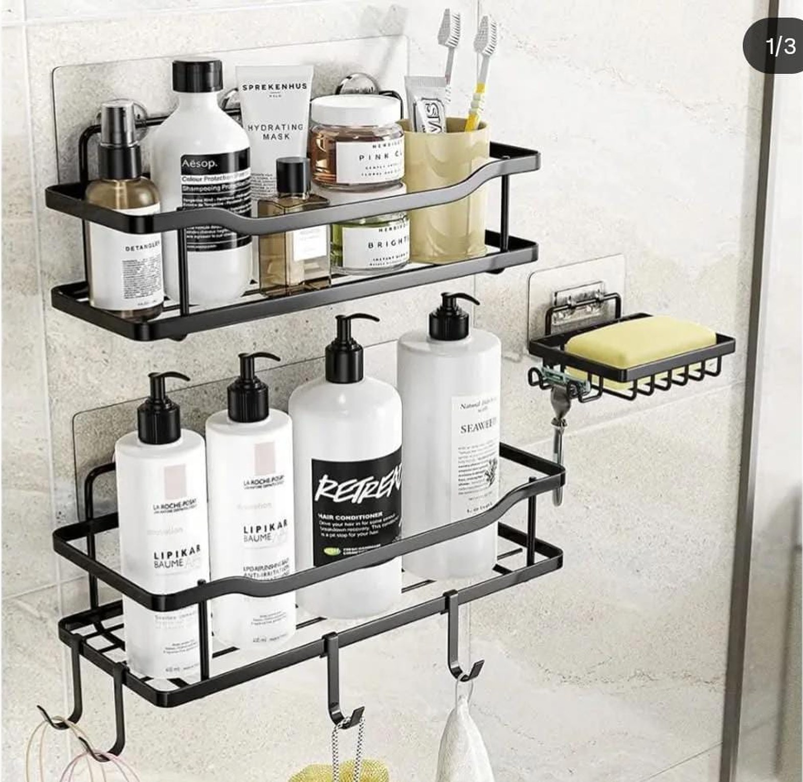 3 pcs Shower caddy shelf image