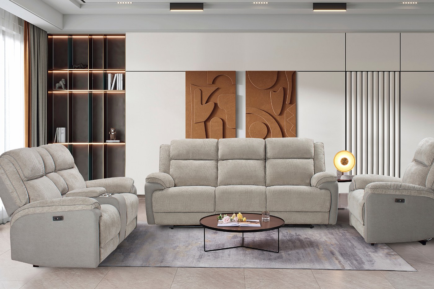 ANDRIA 7 Seater Fabric Recliner image 1