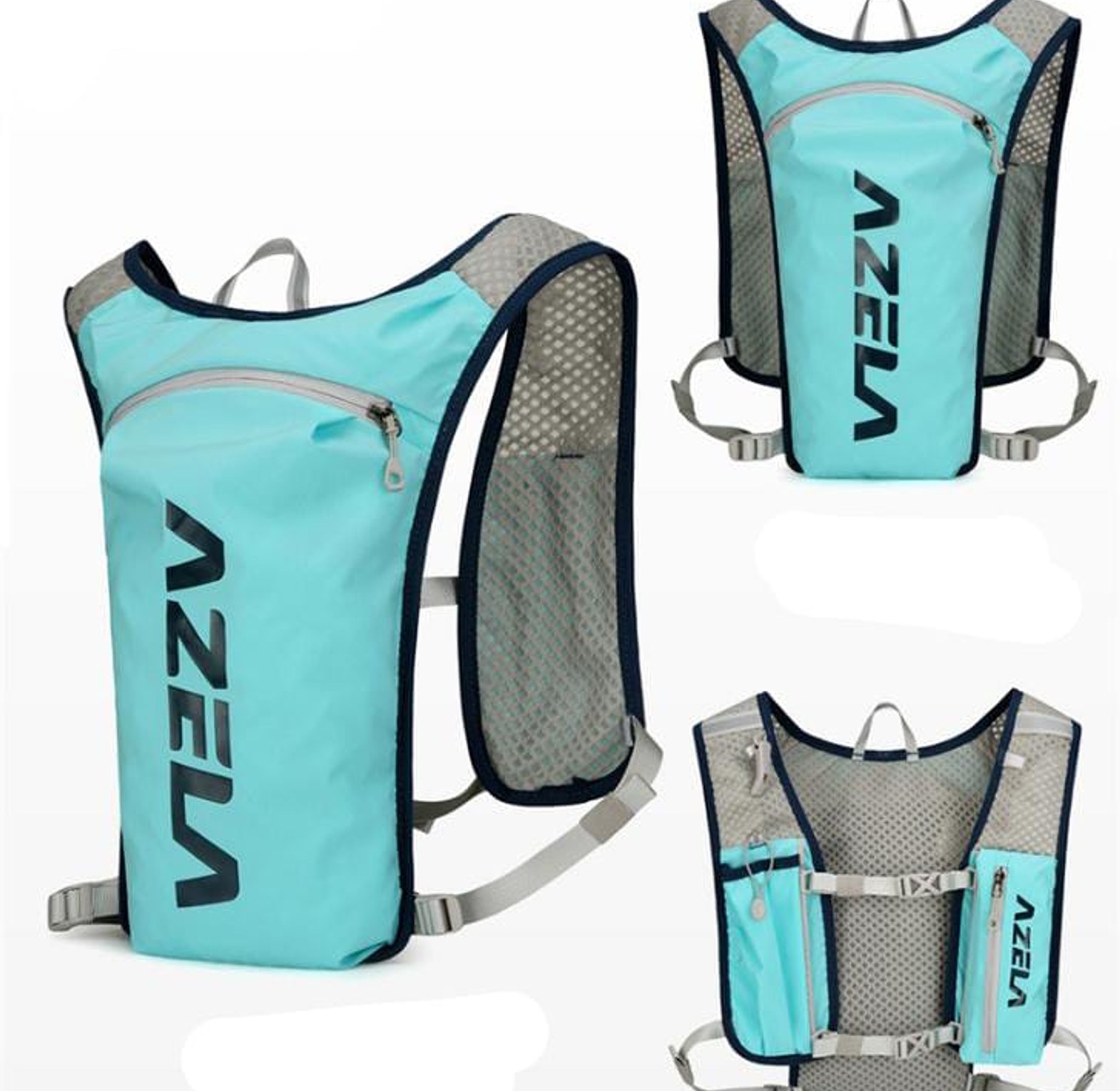 Azela Lightweight Running Hydration Vest Backpack with Water Bladder & Flask for Marathon, Hiking & Cycling image