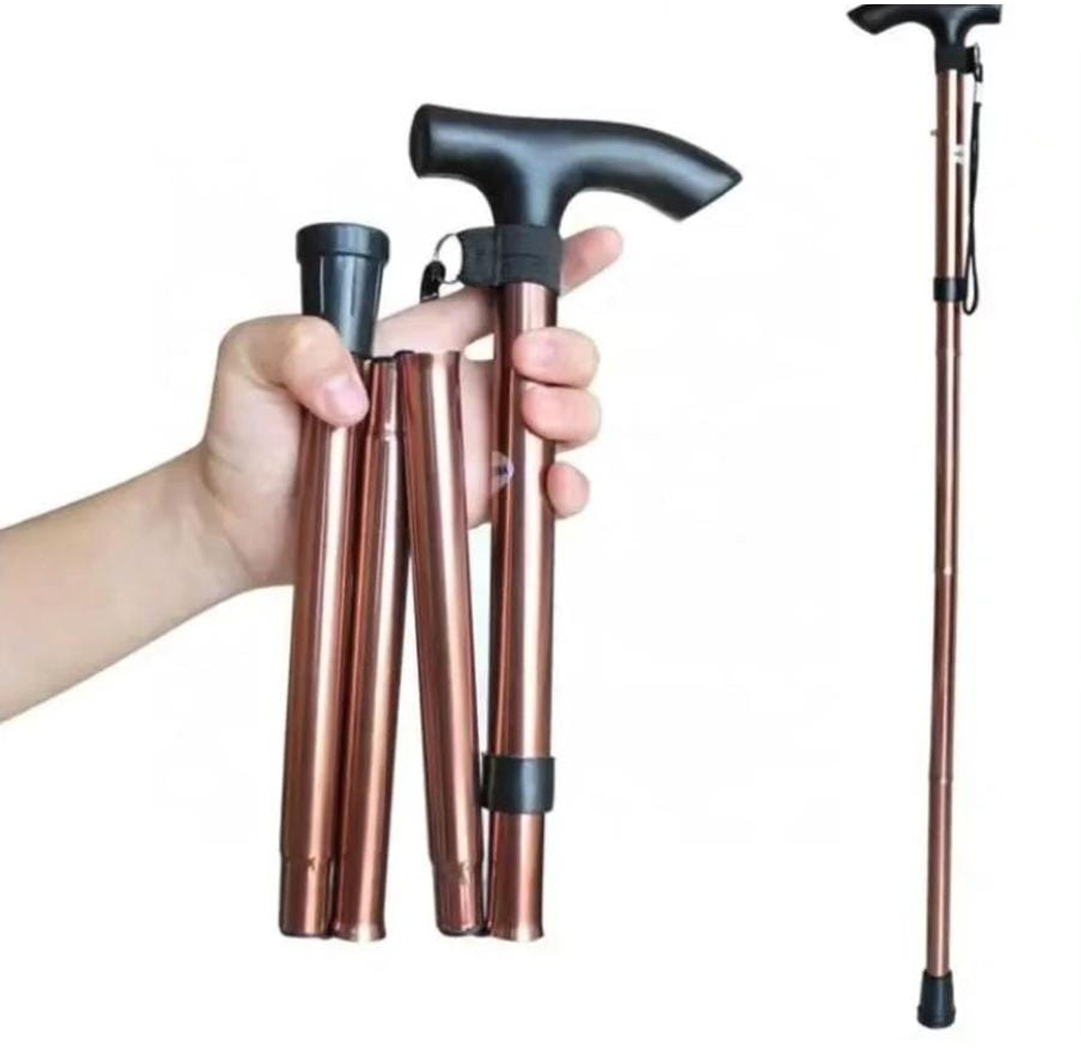 Foldable Walking Stick Easy to fold and carry, ideal for trekking,  elderly, Stretch 83cm-95cm image