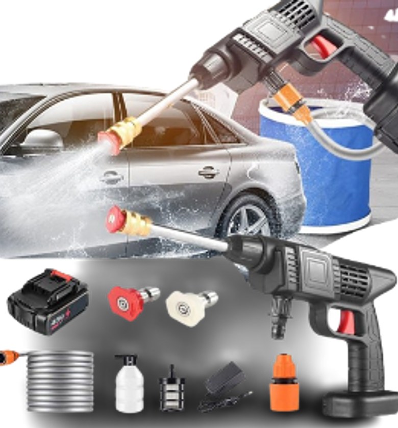 Wireless Car Wash Spray Gun Machine with Portable 2 Lithium Battery*96V image