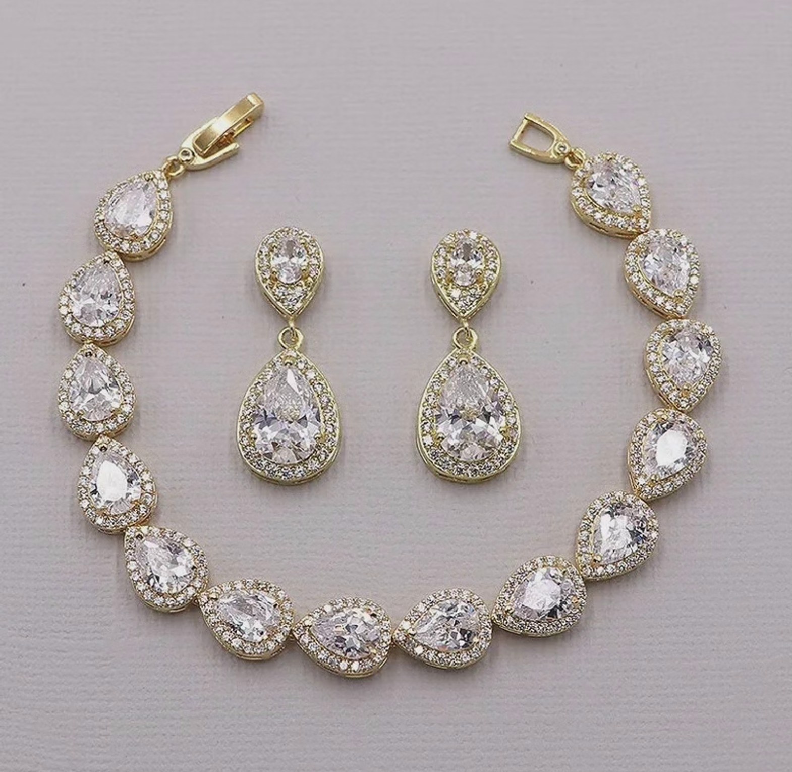 Water Drop Earrings and Bracelet.  image