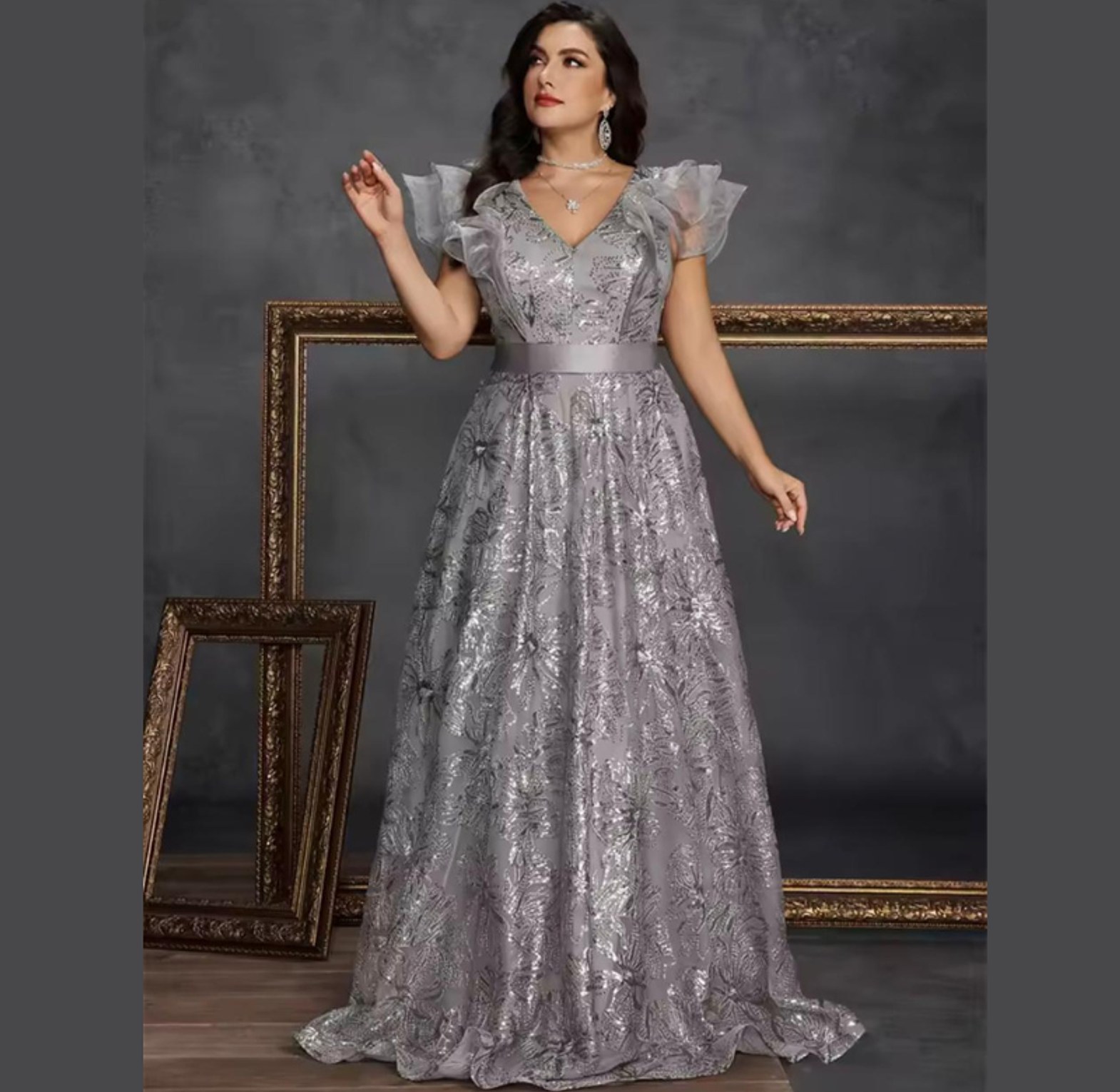 Fairy Wing Embroidered A-Line Gown image