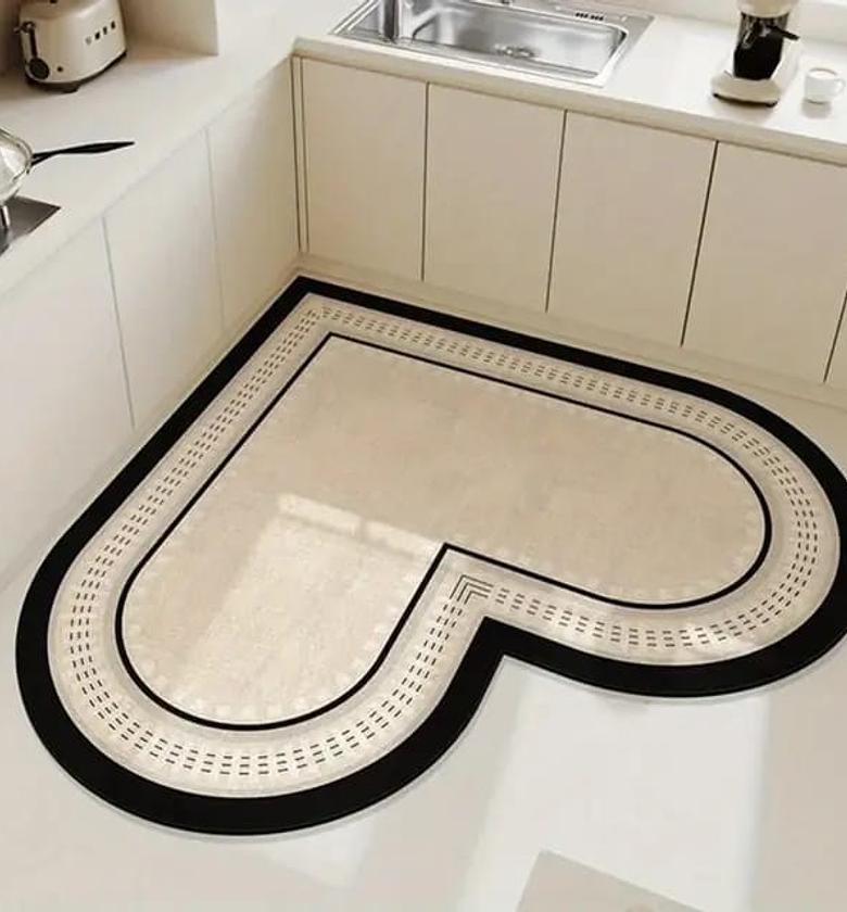 Love shaped kitchen floor mats image