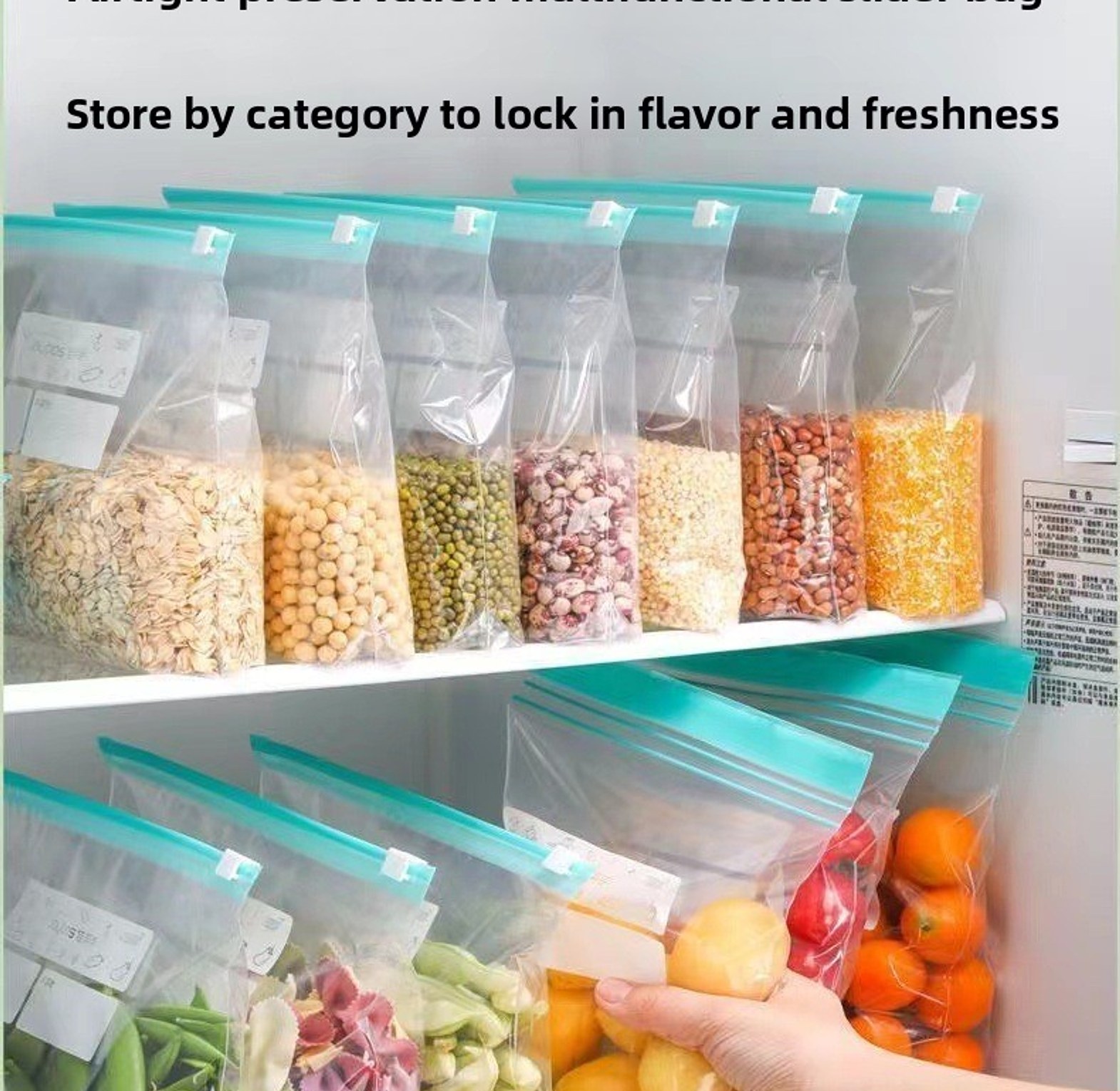 15pc Reusable Zipper Bags, Ziplock Paper Bags image